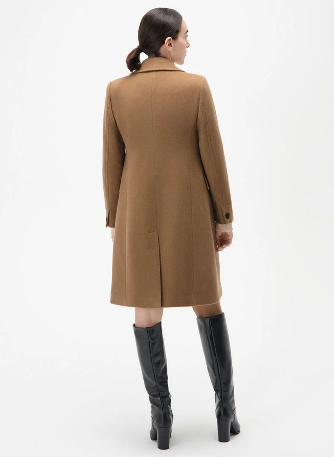 Manteau col tailleur CAROLL Marron