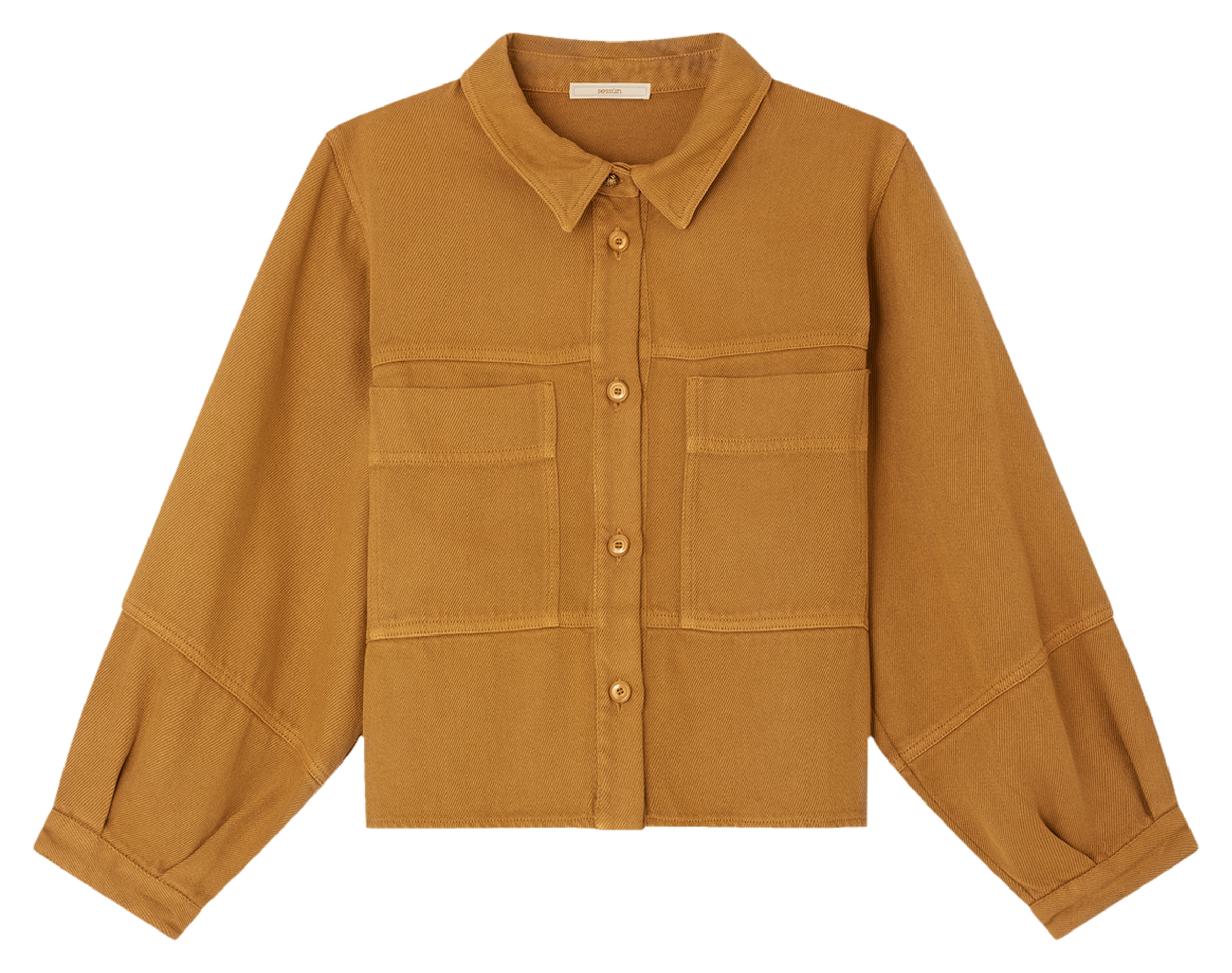 Classic-collar denim jacket SESSUN Brown