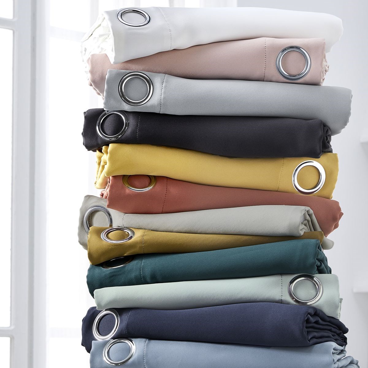 Plain blackout curtain with eyelets TODAY LINGE DE MAISON Blue