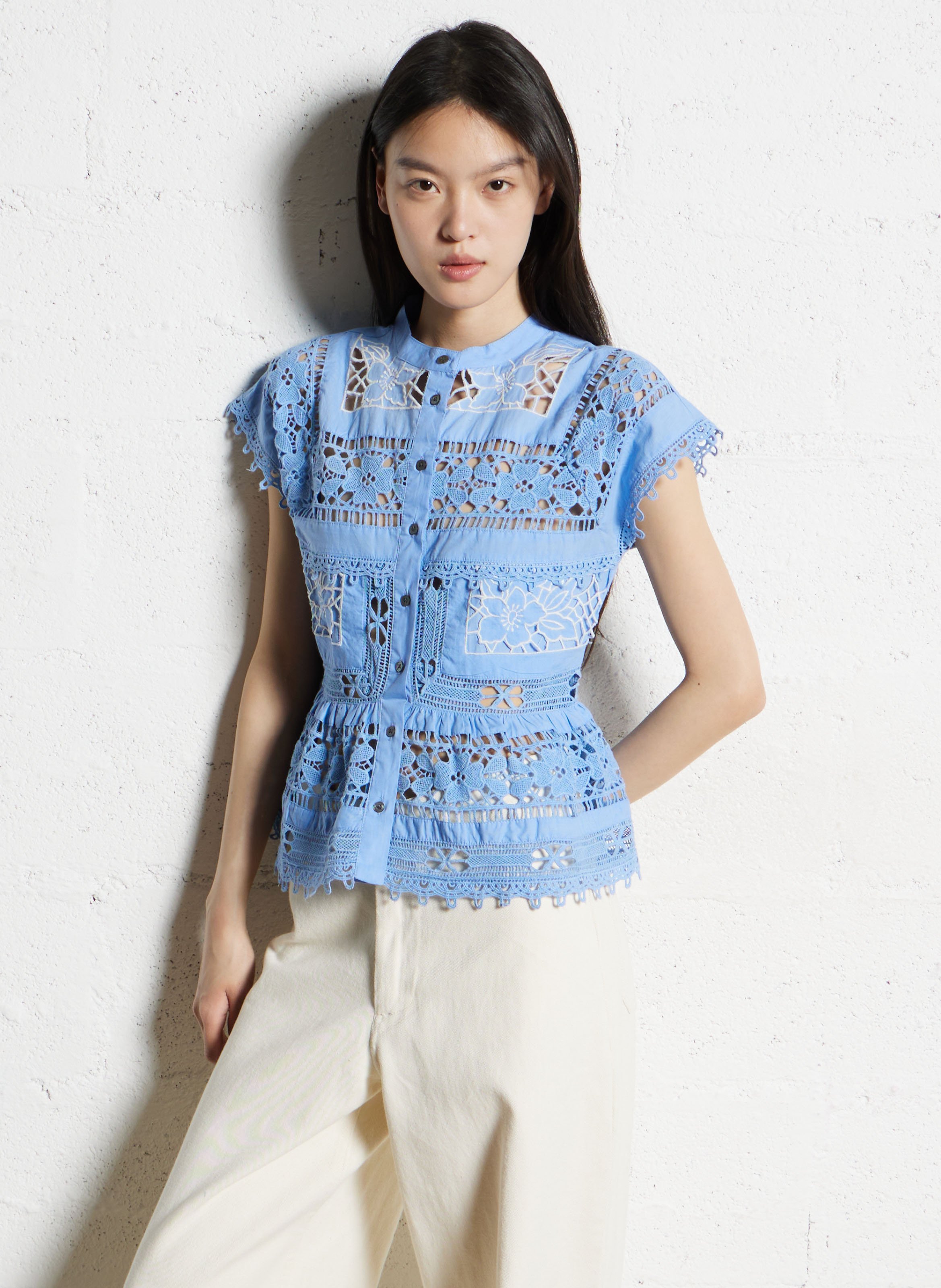 Jean large en coton LOLLYS LAUNDRY Beige