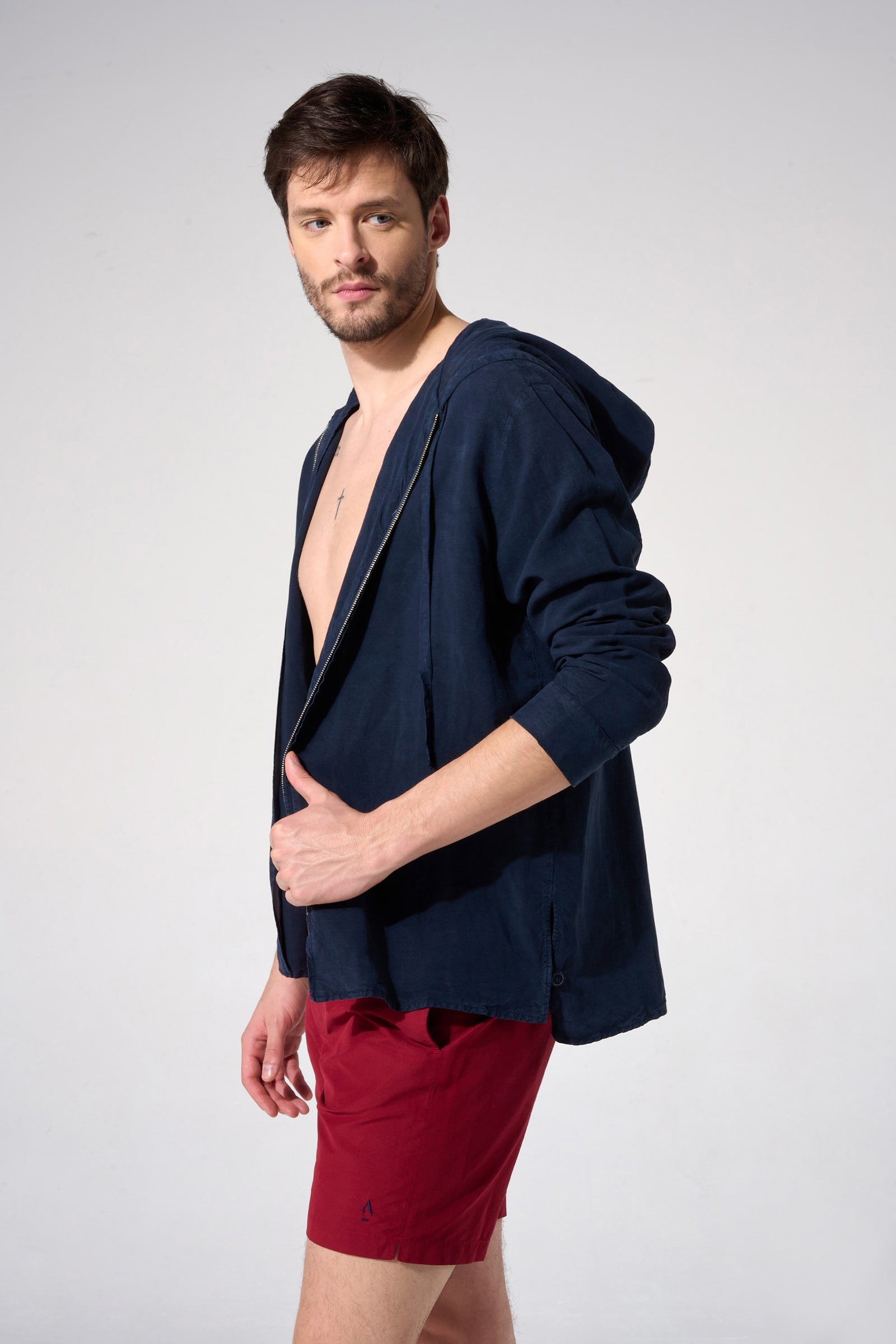 Plain swim shorts with flat waistband APNEE Orange