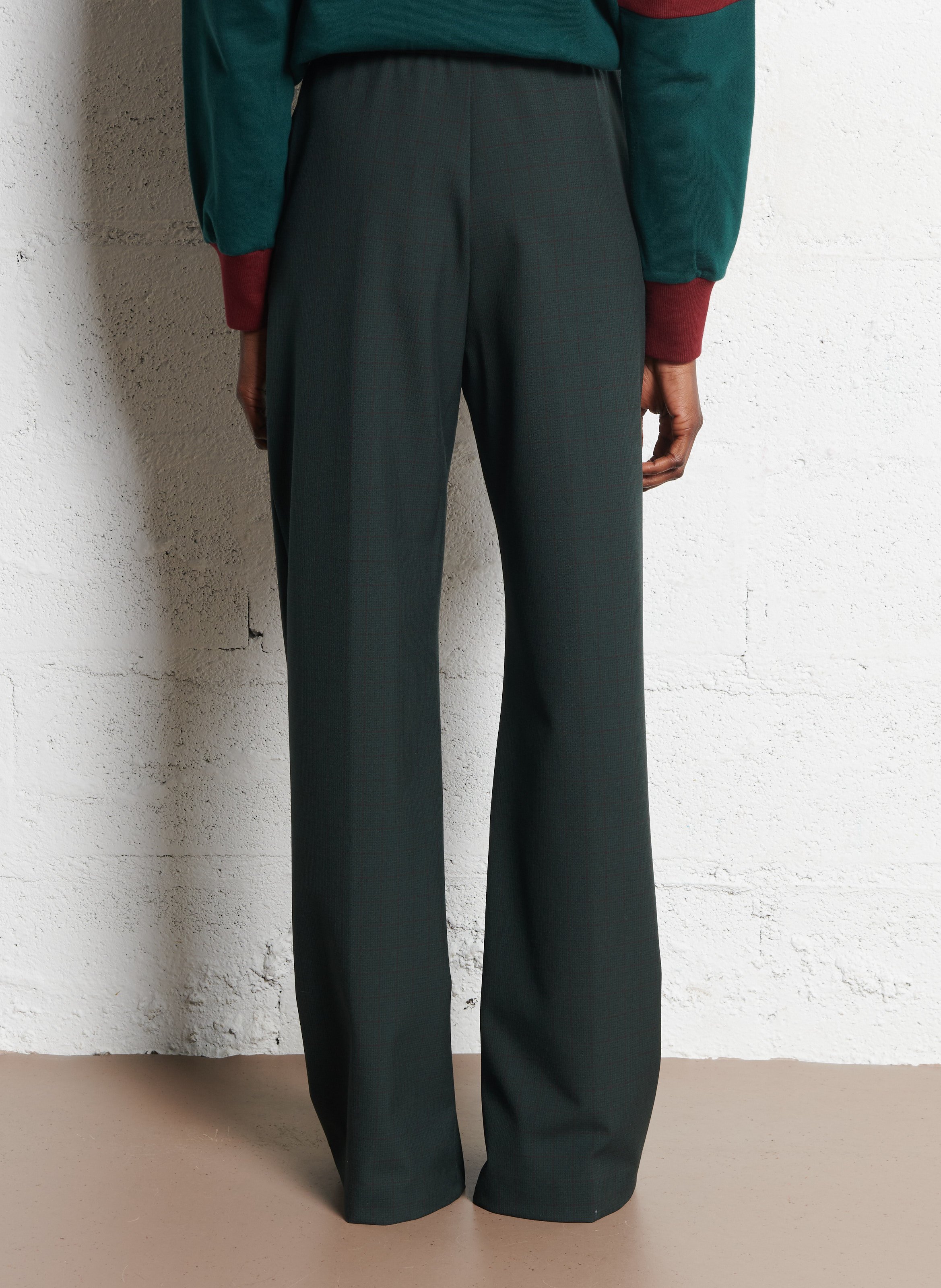 Pantalon large à carreaux I CODE Vert