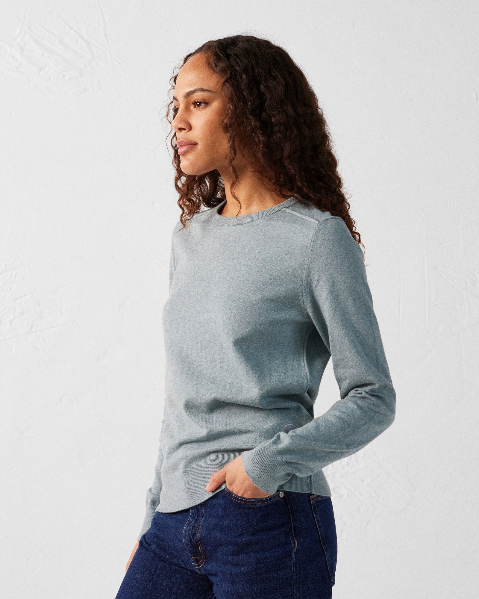 Heloise round neck knit sweater JOTT Green