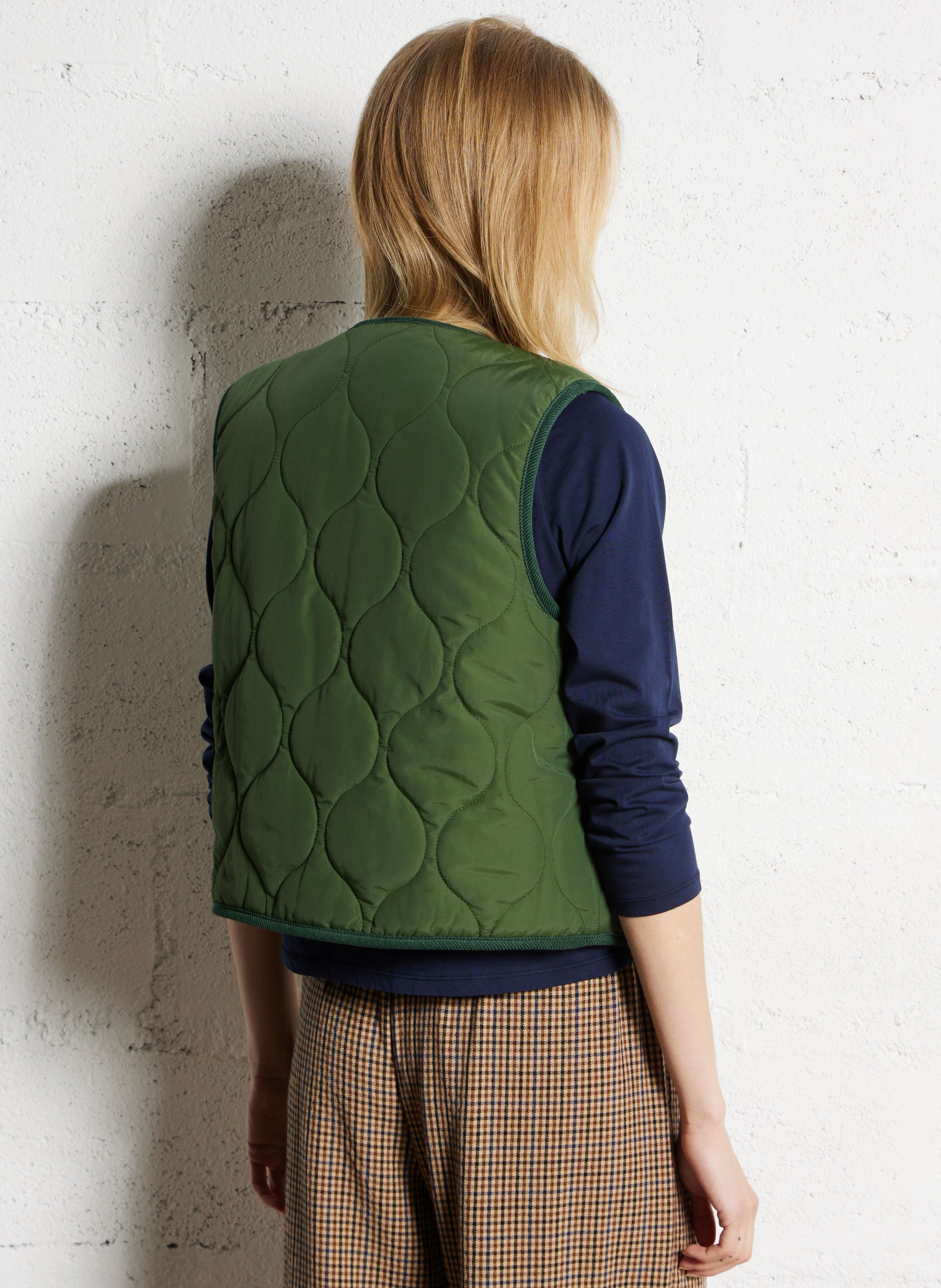 Veste sans manches courte réversible NICE THINGS Kaki