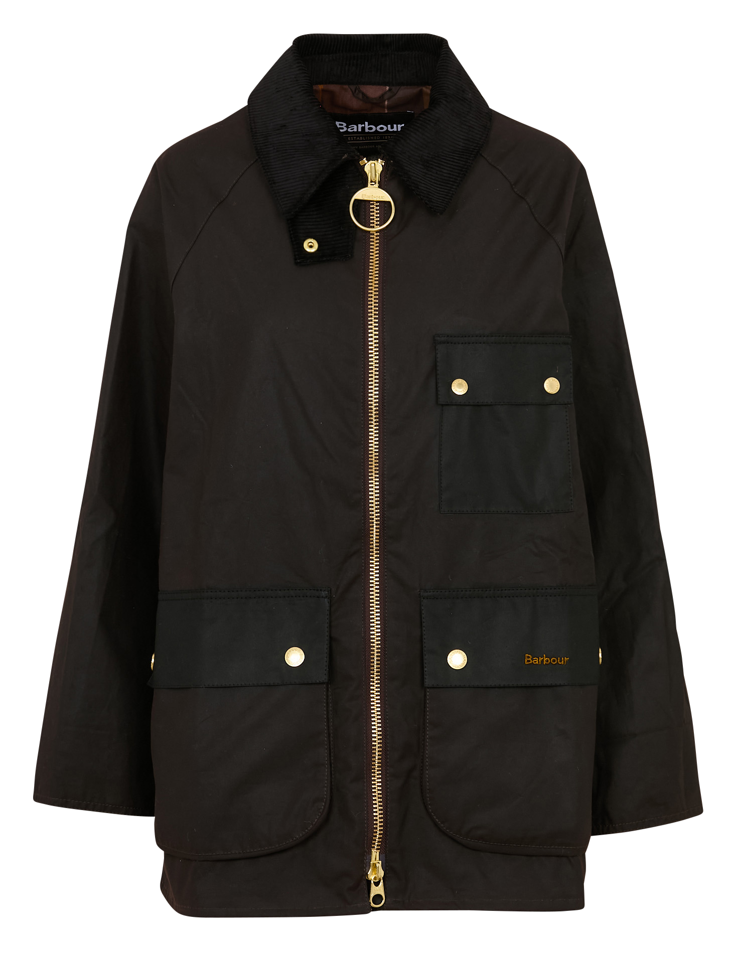 Veste droite en coton BARBOUR Marron