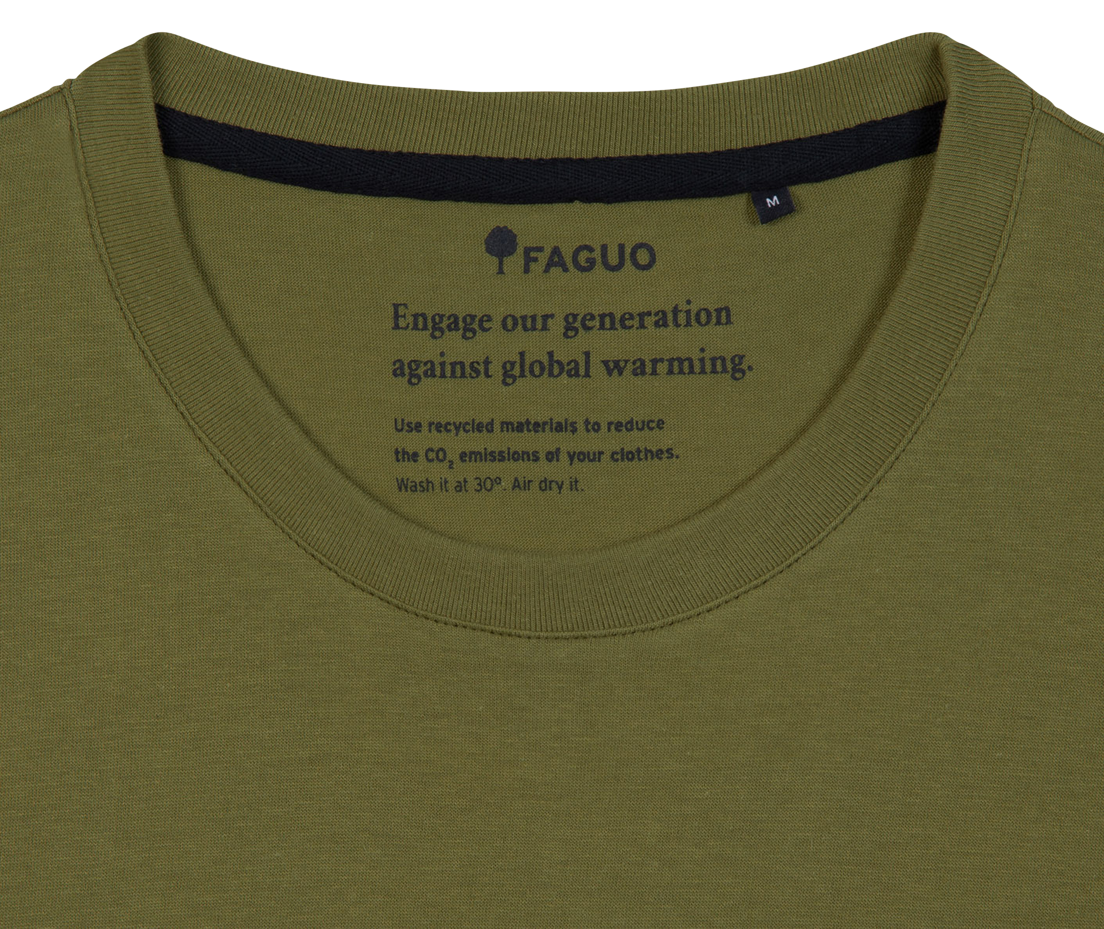 Gerade geschnittenes T-Shirt aus Baumwoll-Mix FAGUO Grun