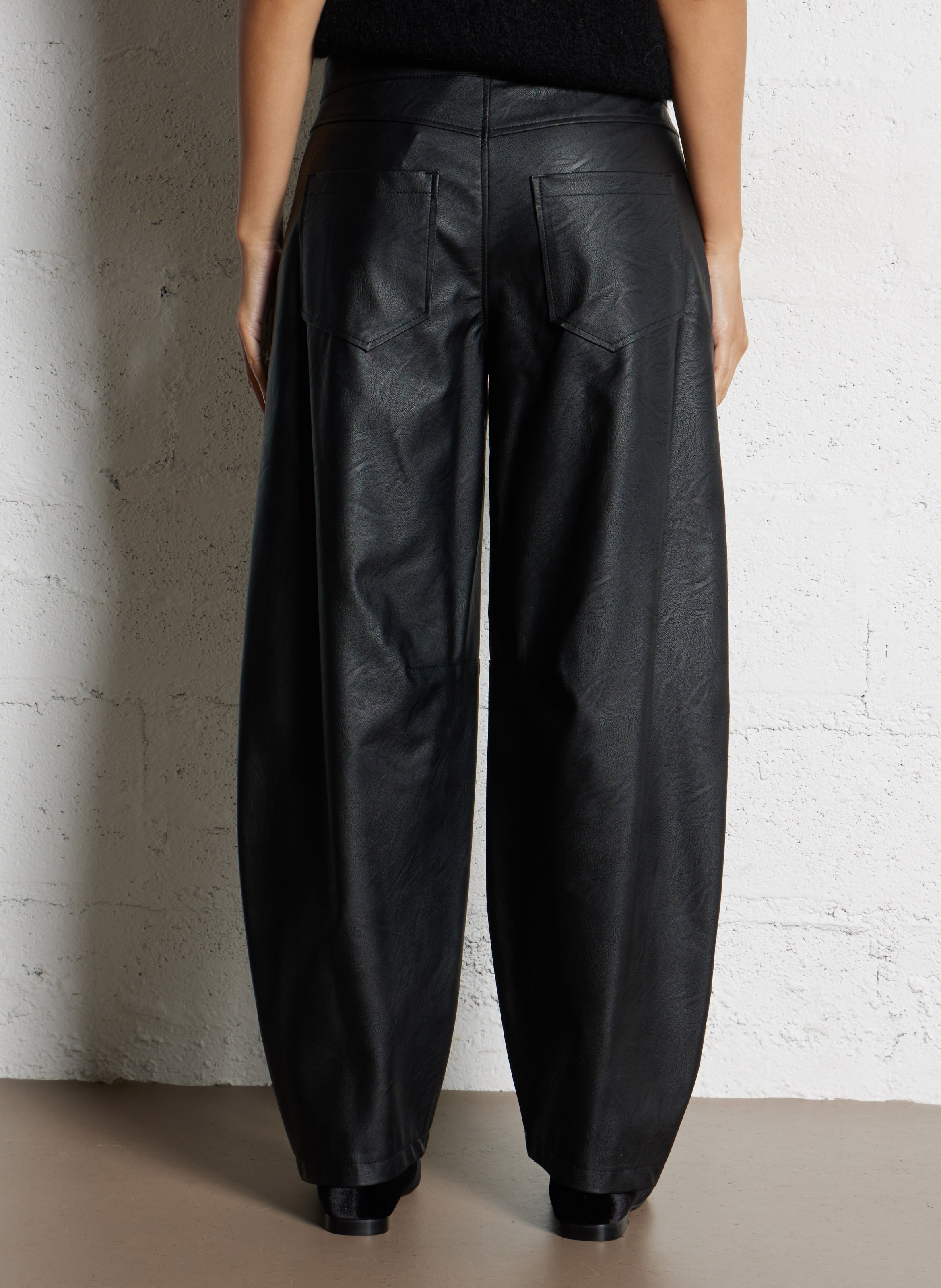 Pantalon ballon simili cuir PLEASE Noir