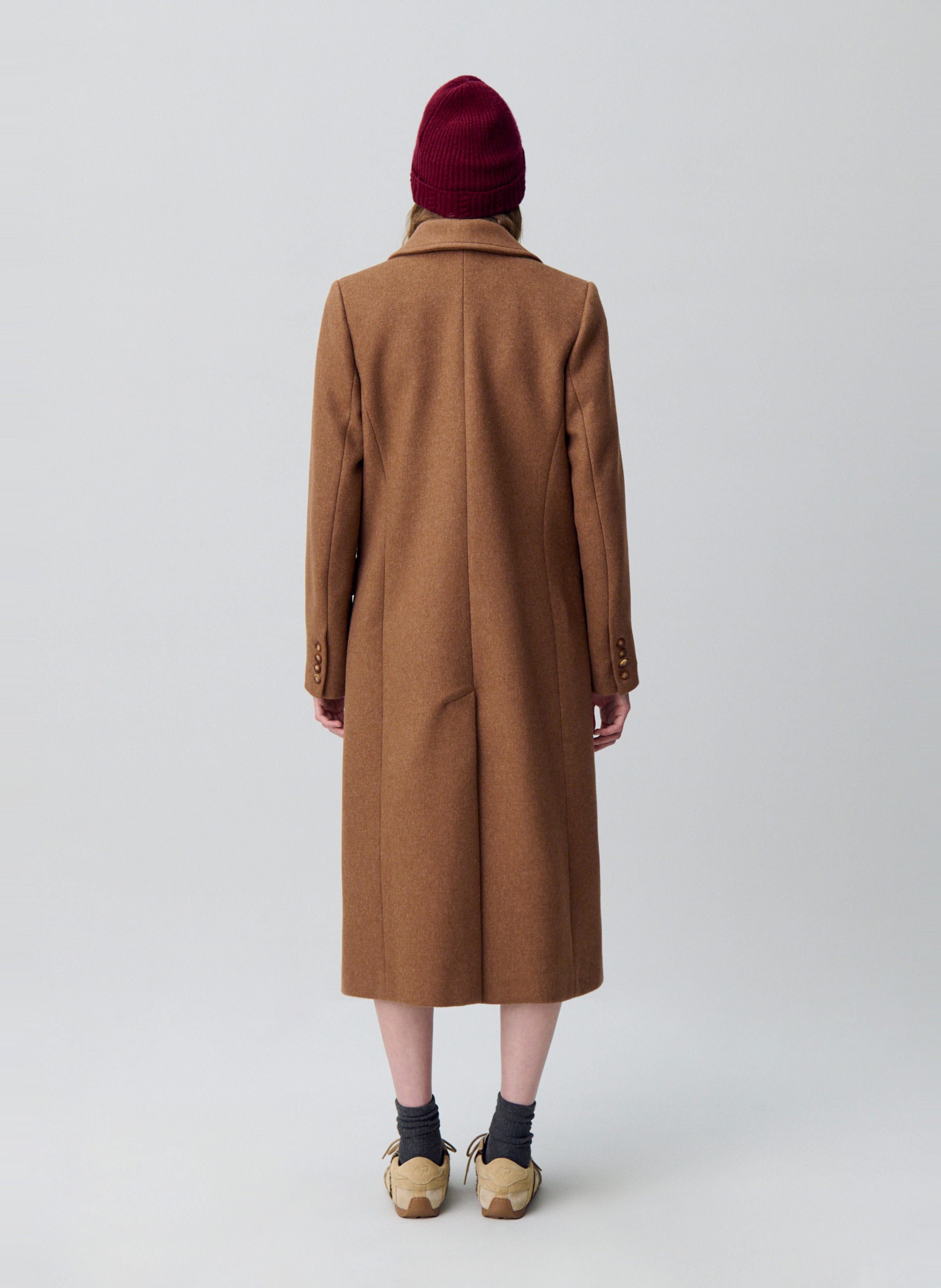 Mittellanger Oversize-Mantel in Uni CLAUDIE PIERLOT Beige