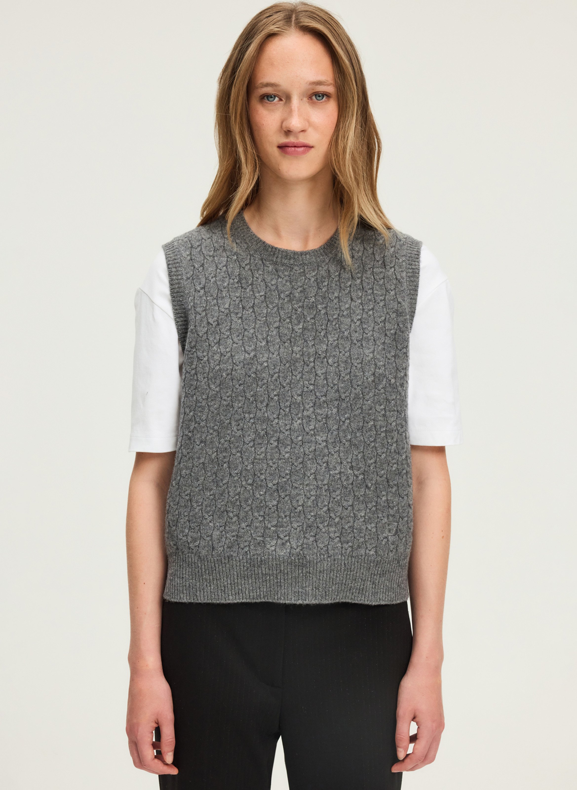 Pull col rond en laine PABLO Gris