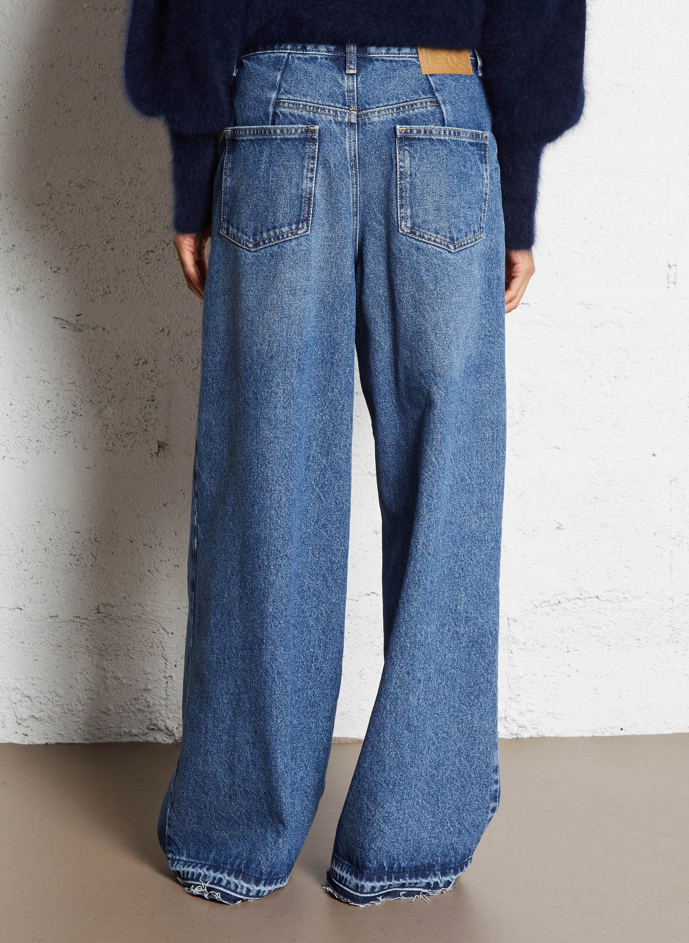 Jean large taille haute en coton BELLEROSE Bleu