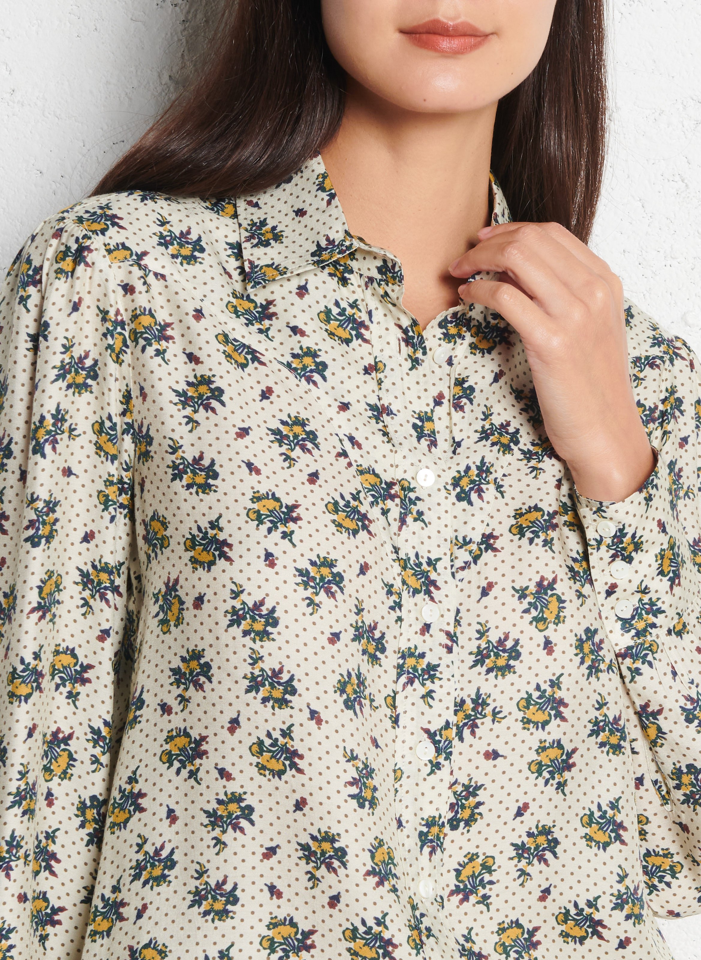 Chemise fluide droite imprimée DIEGA Bleu