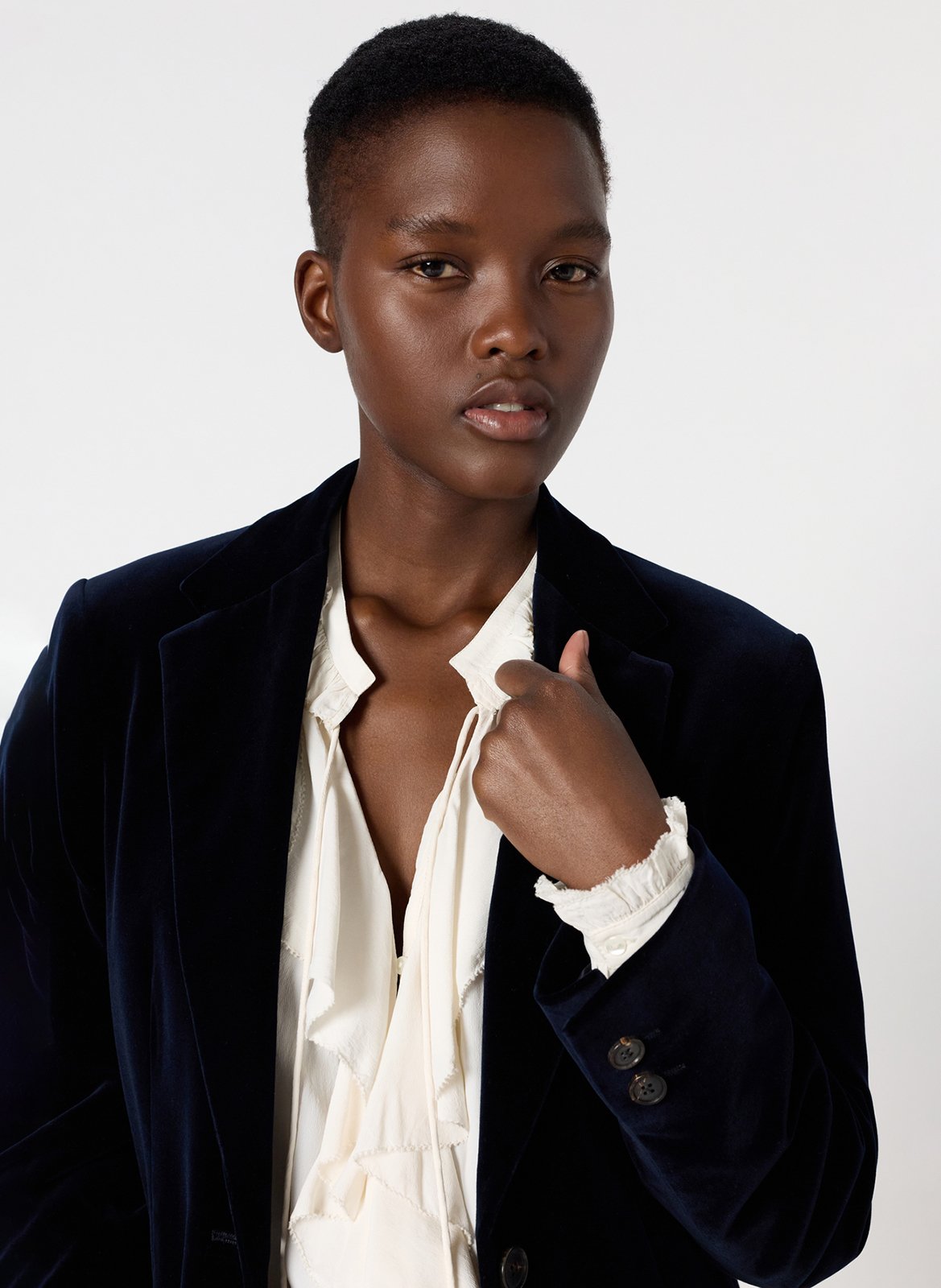 Veste col tailleur en coton mélangé GERARD DAREL Bleu