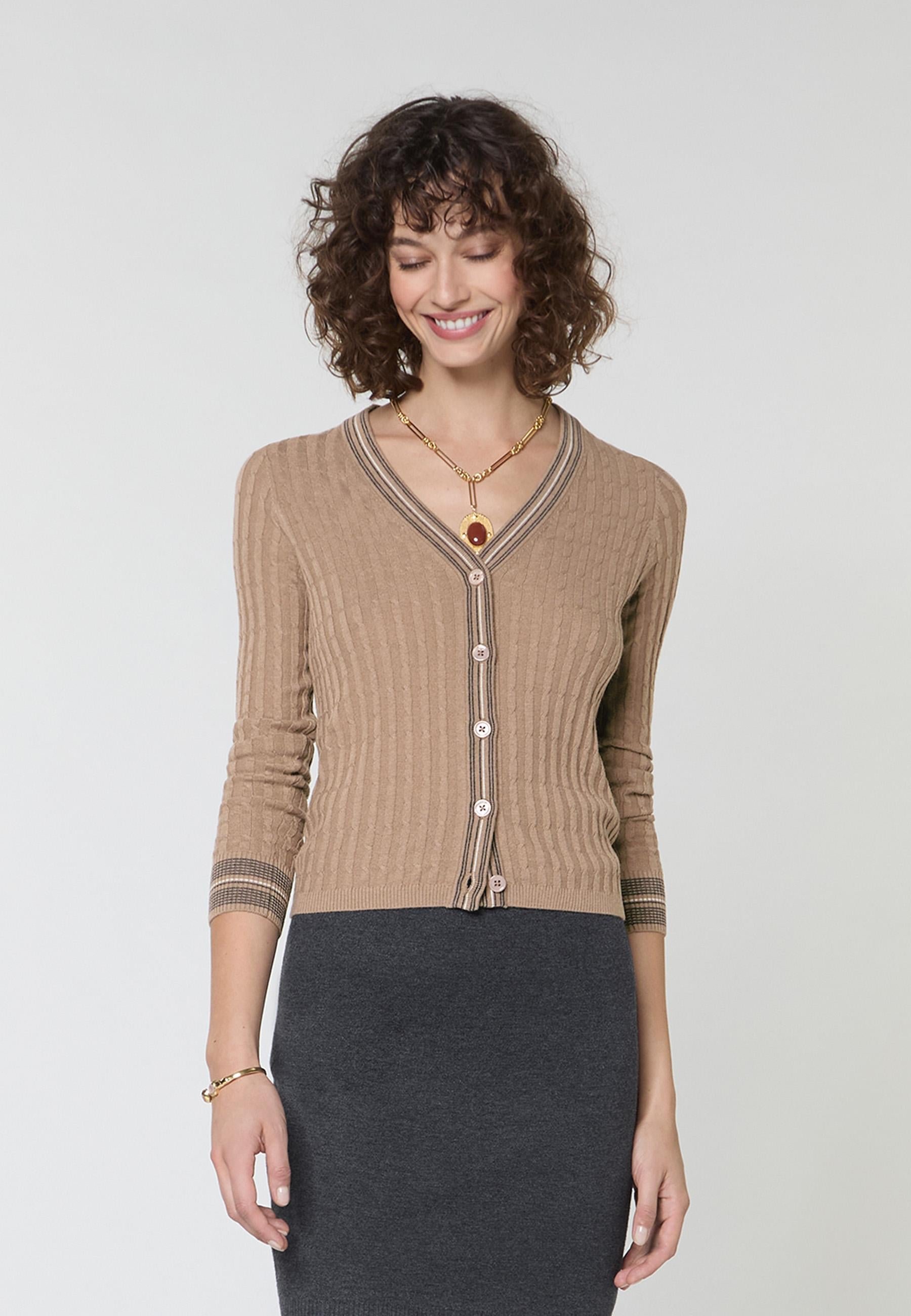 Cable-knit vest RODIER Brown