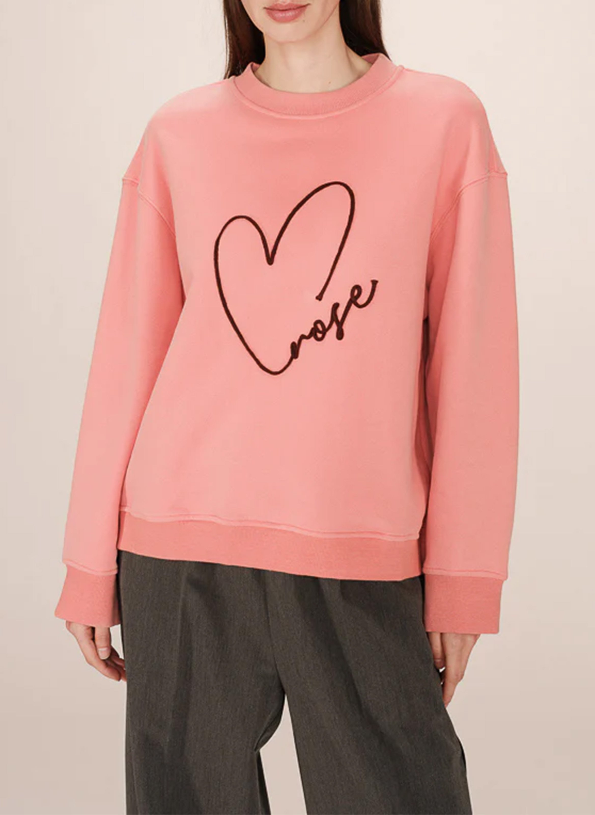 Cotton-mix round-neck sweatshirt GRACE ET MILA