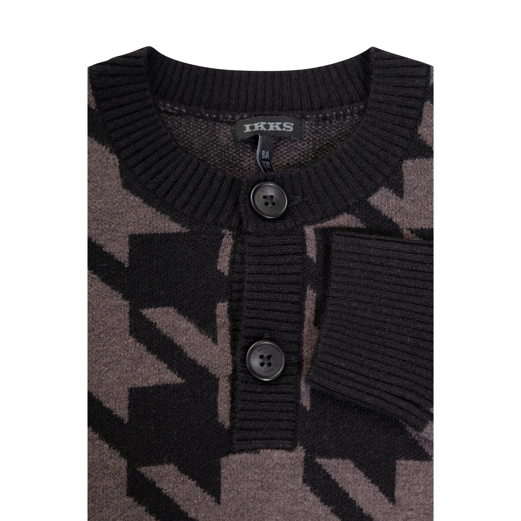 Pull ample col tunisien motif pied-de-poule IKKS JUNIOR Gris