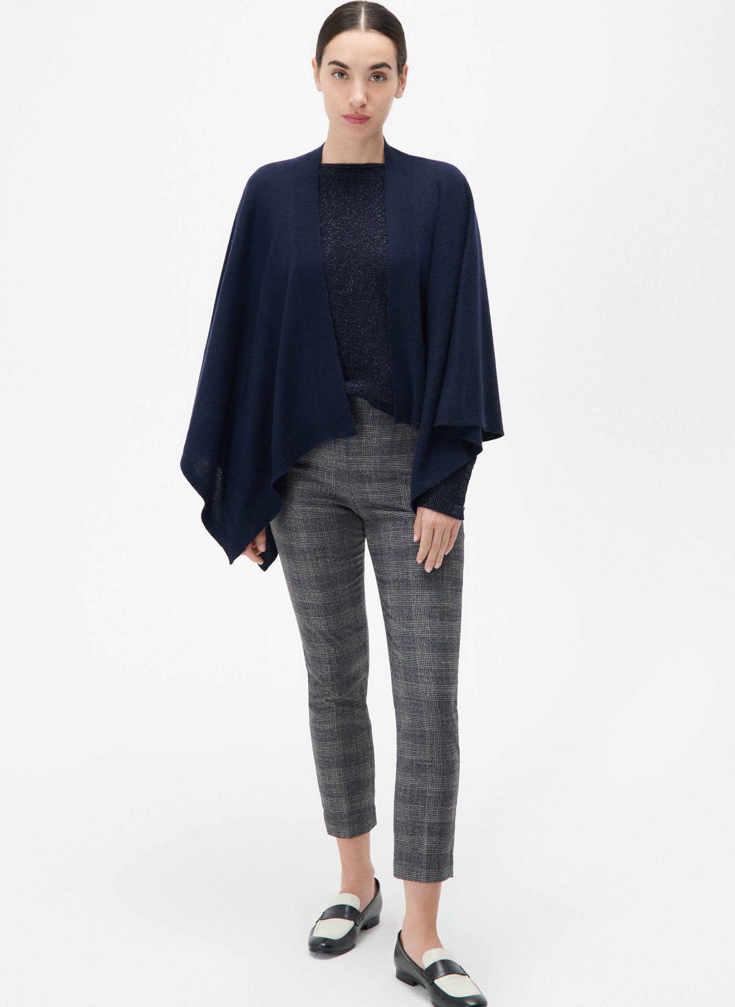 Poncho en cachemire CAROLL Bleu