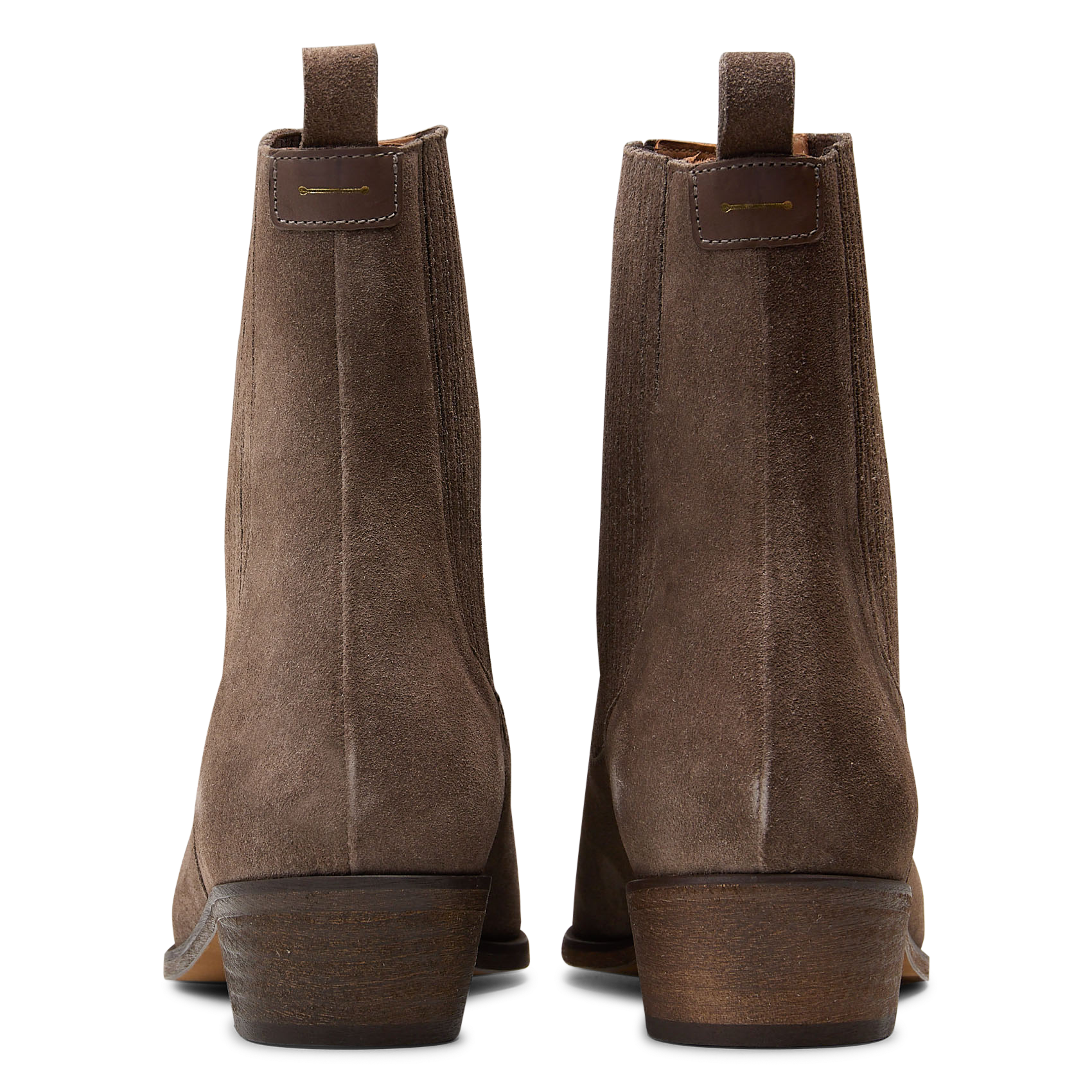 Bottines en cuir velours Beige