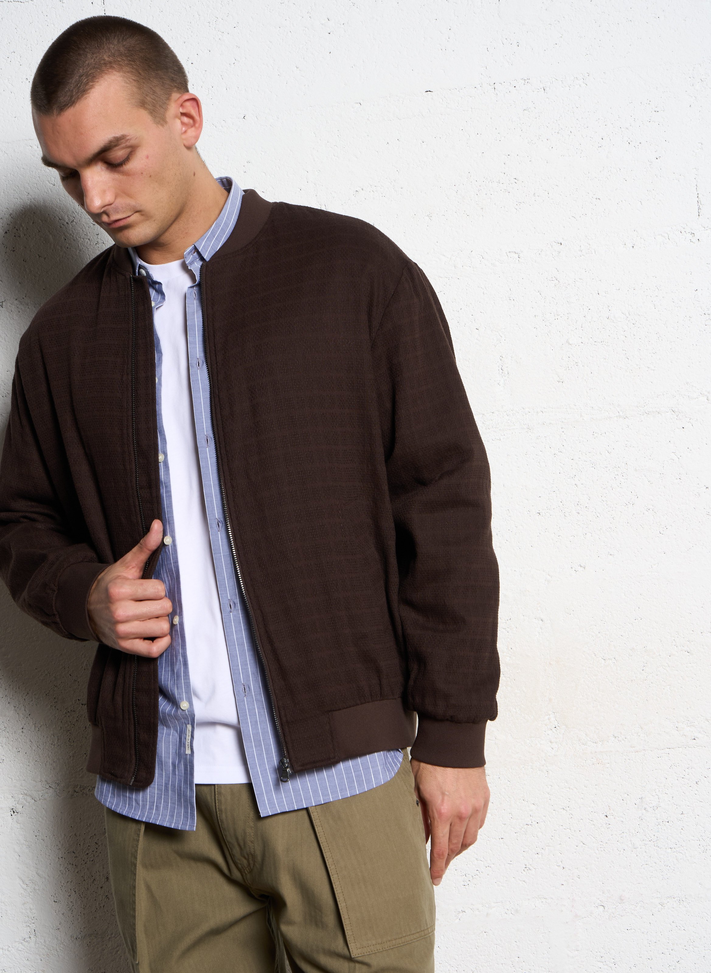 Blouson aus Baumwoll-Mix mit Rundhalsausschnitt IKKS Braun