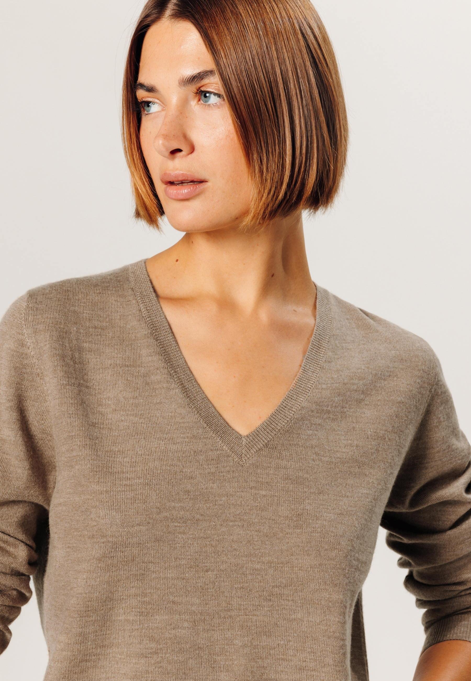 Bunelle wool V-neck sweater RODIER Beige