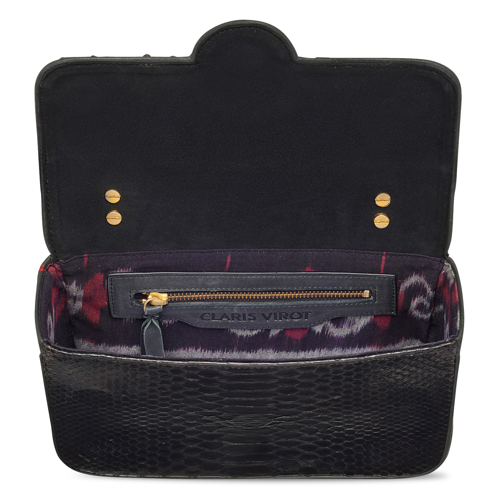 Umhängetasche aus Pythonleder CLARIS VIROT Schwarz