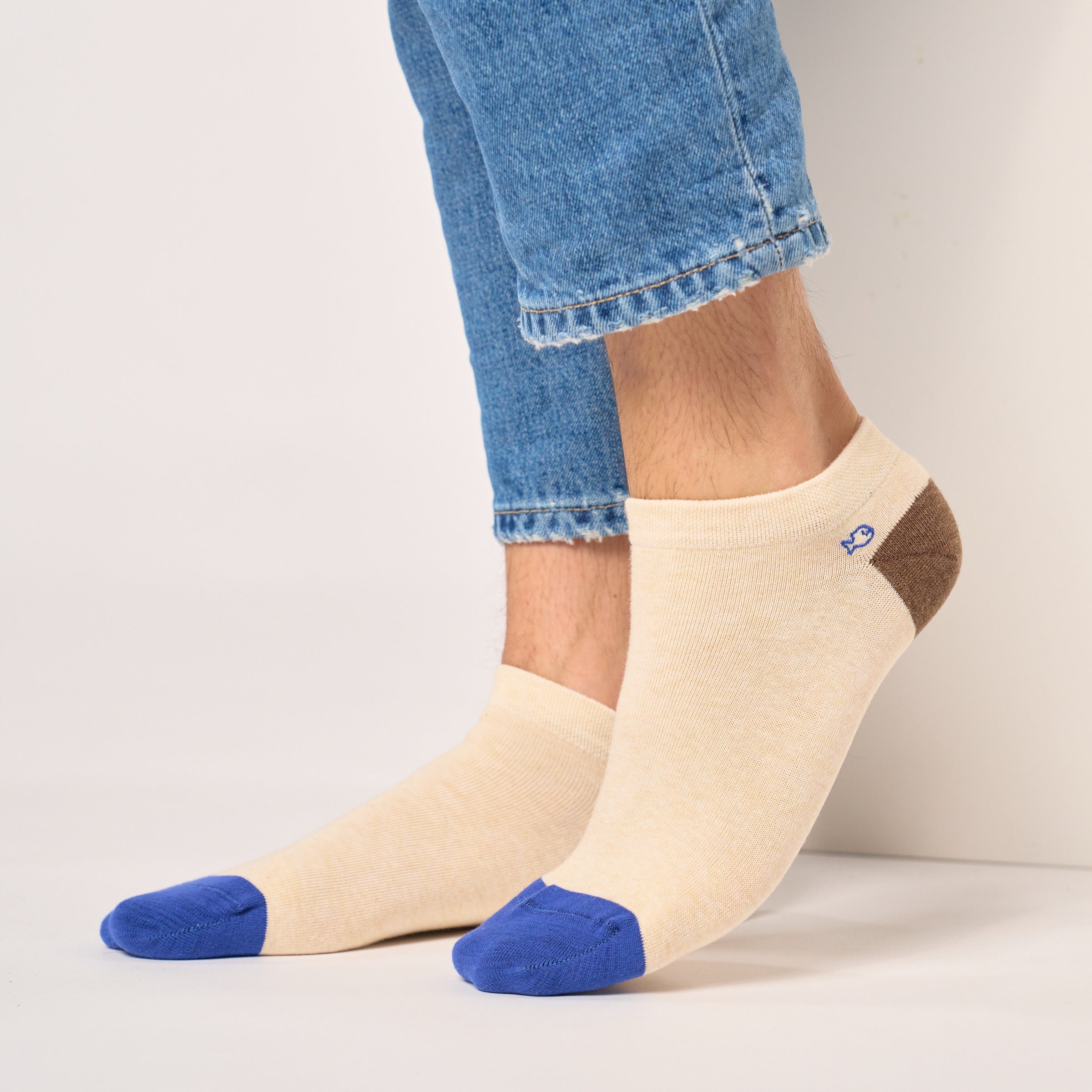 Combed cotton solid ankle socks BILLYBELT Beige