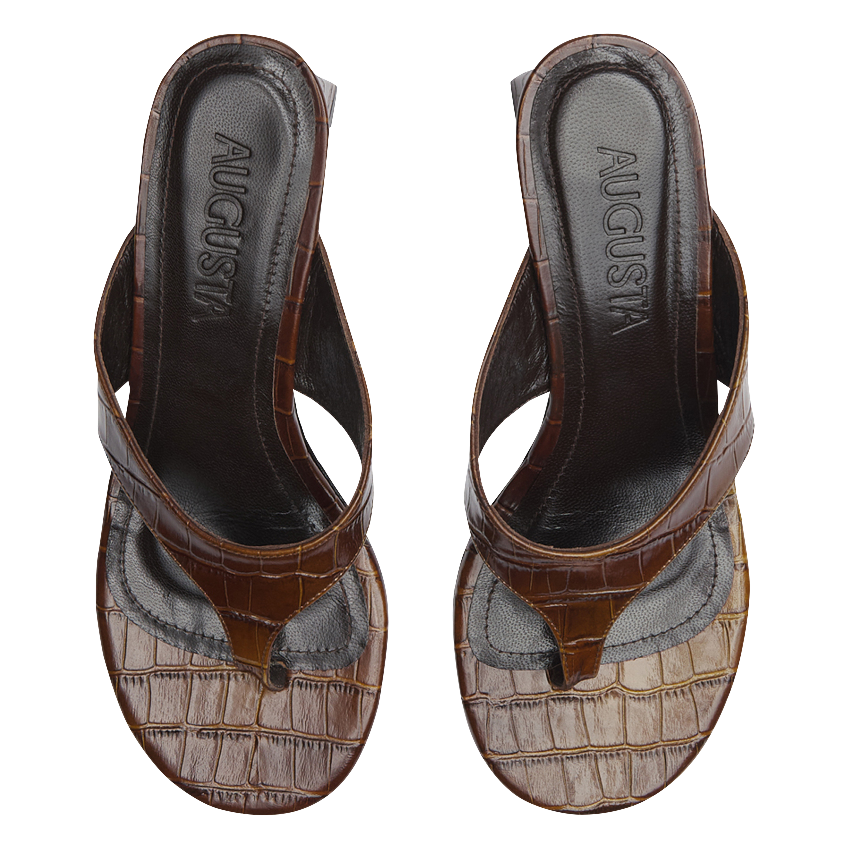 Sandales hautes en cuir AUGUSTA Marron