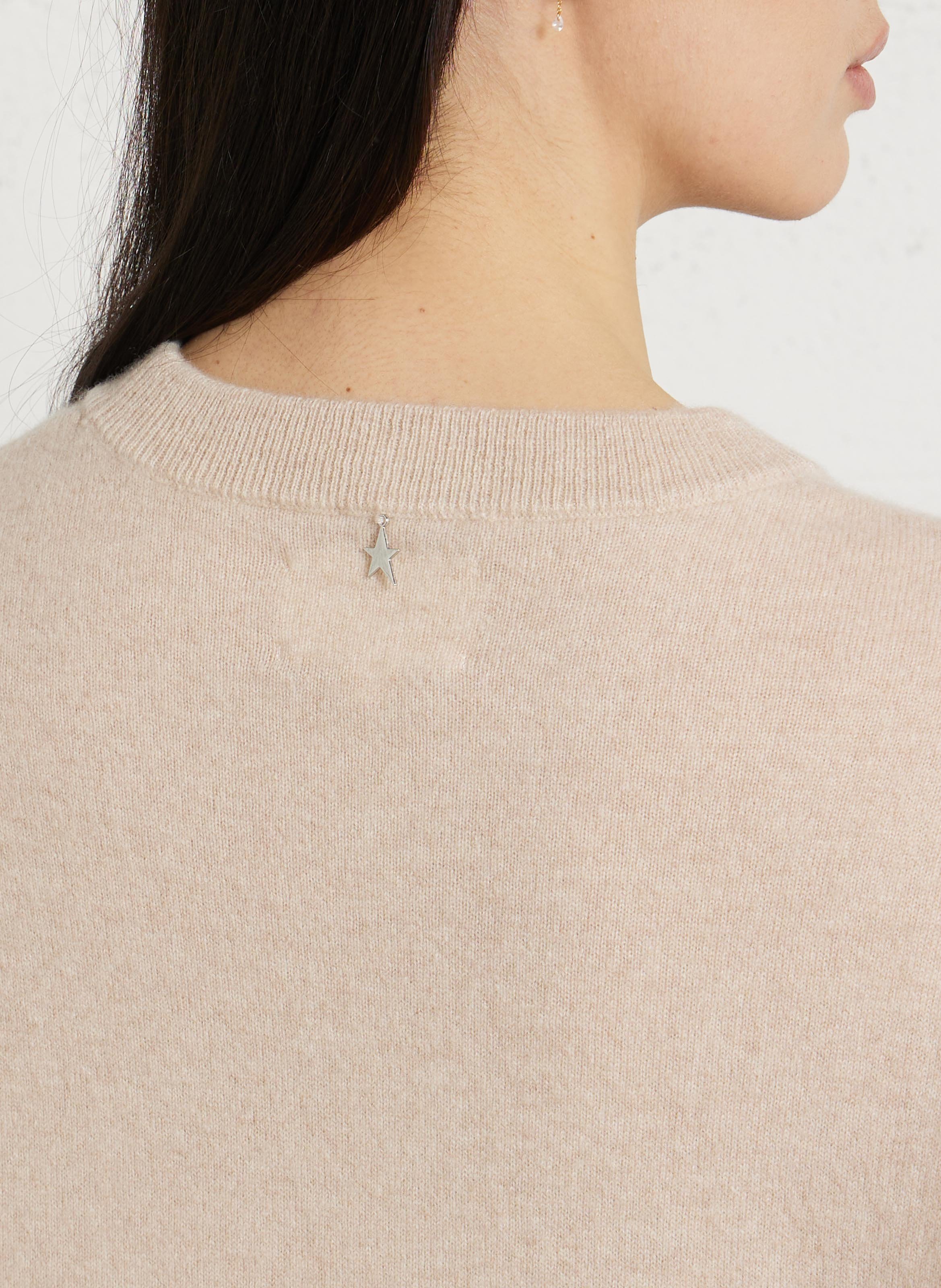 Sleeveless round neck cashmere oversized sweater SUD EXPRESS Beige