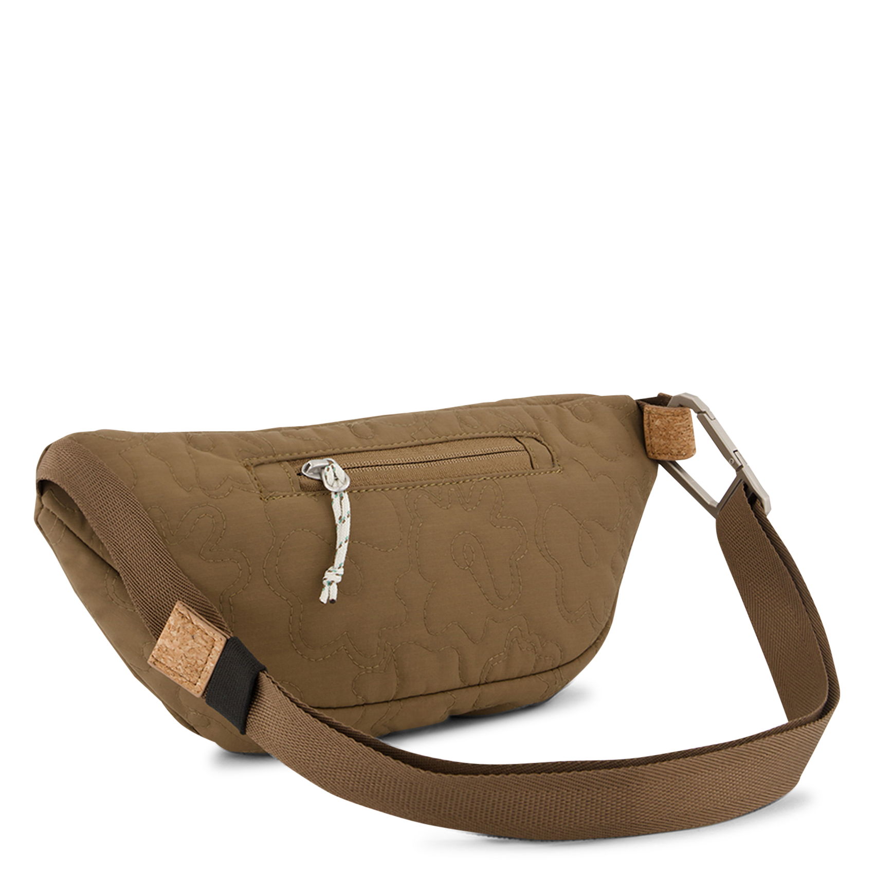 Printed canvas waist bag FAGUO Brown