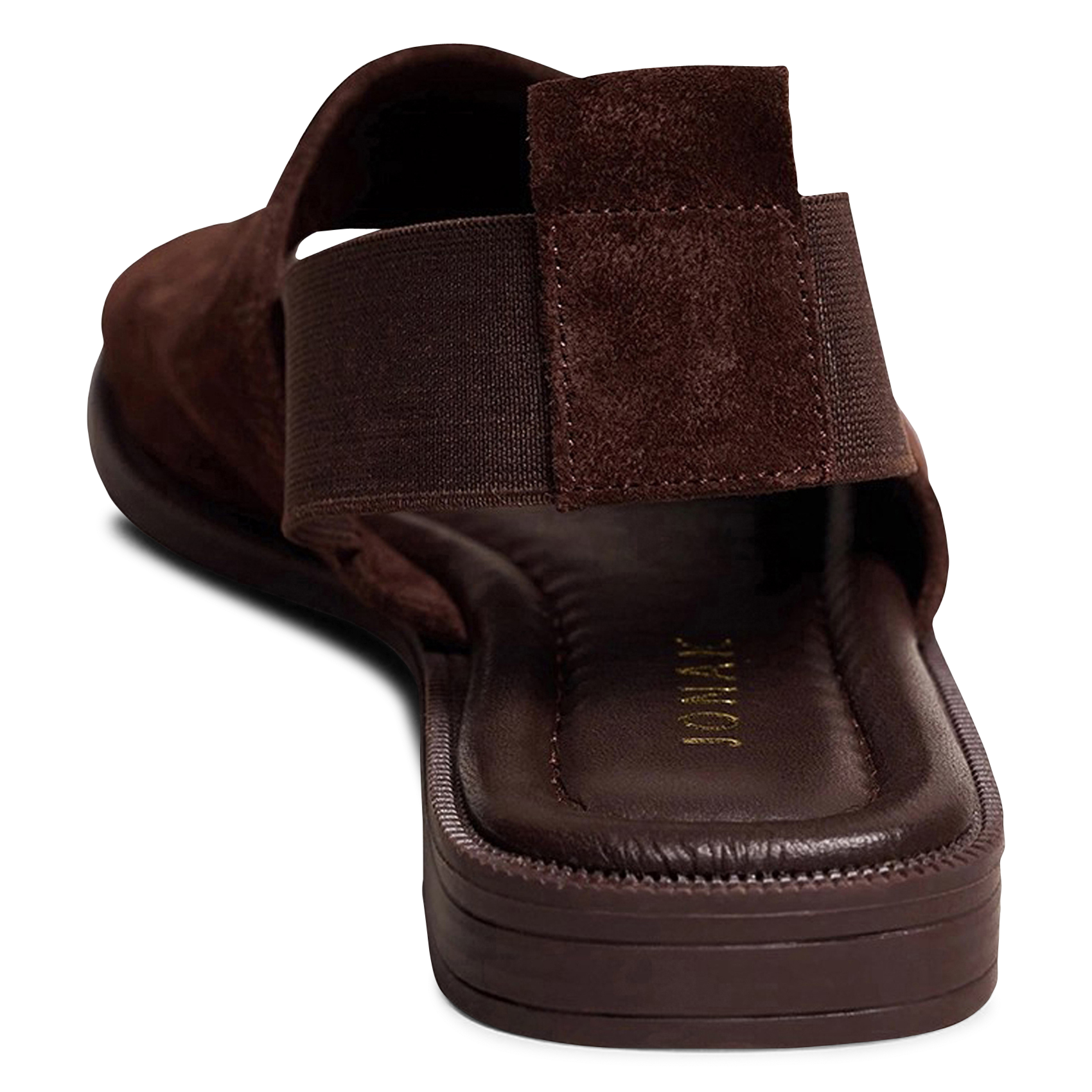 Sandales plates en cuir suédé JONAK Marron