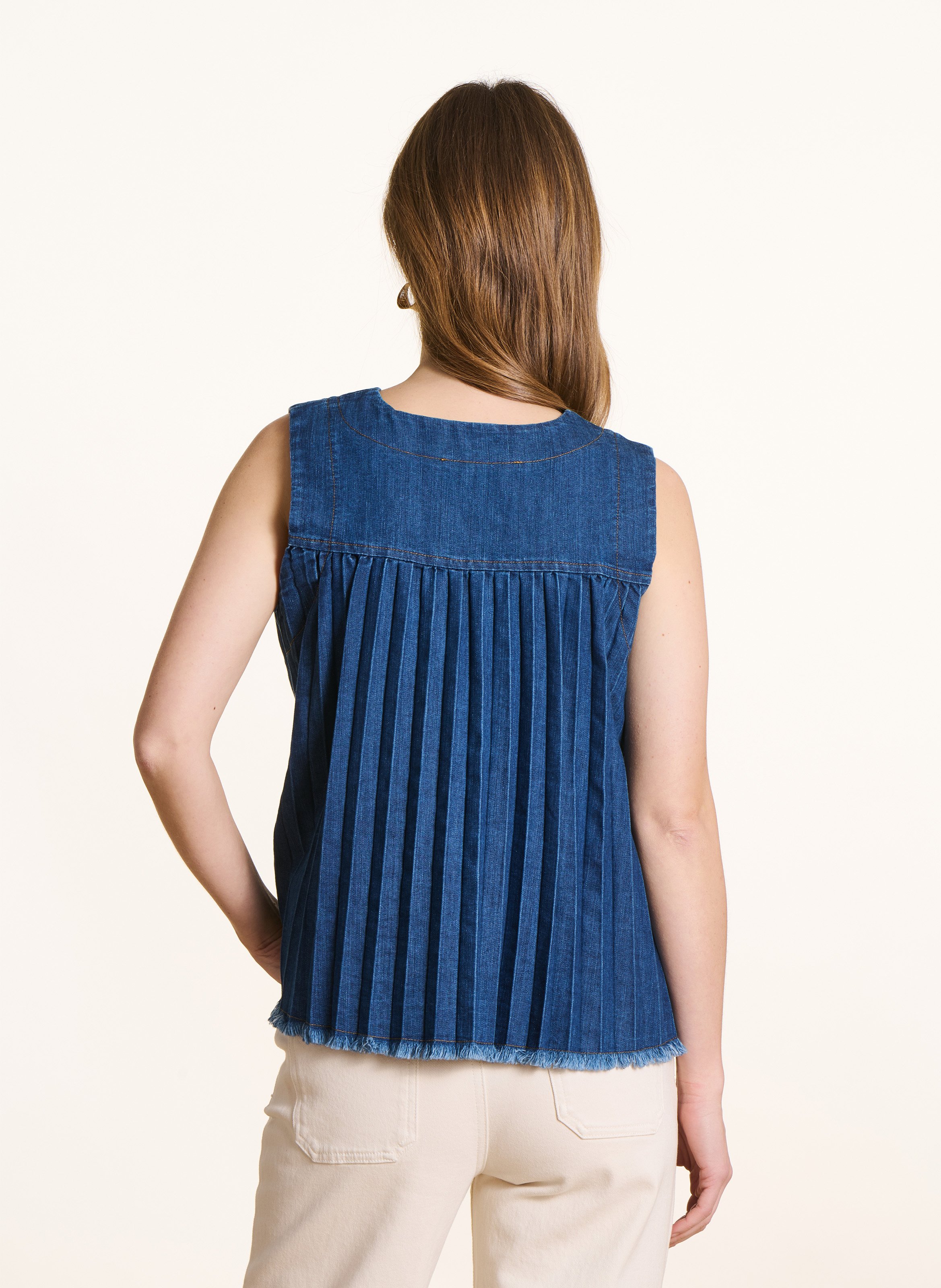 Top oversize en coton mélangé LA FEE MARABOUTEE Bleu