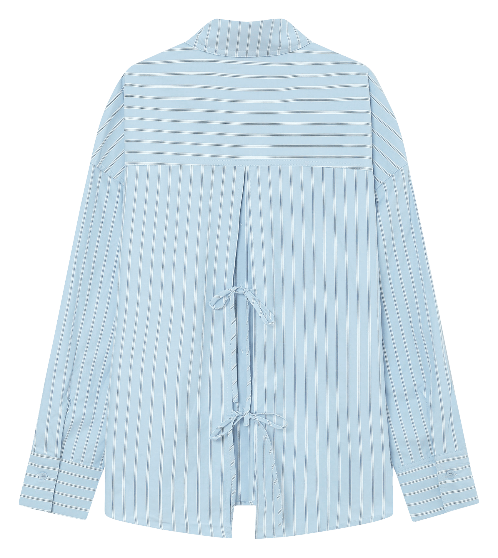 Chemise oversize col classique en coton mélangé rayé GRACE ET MILA Bleu