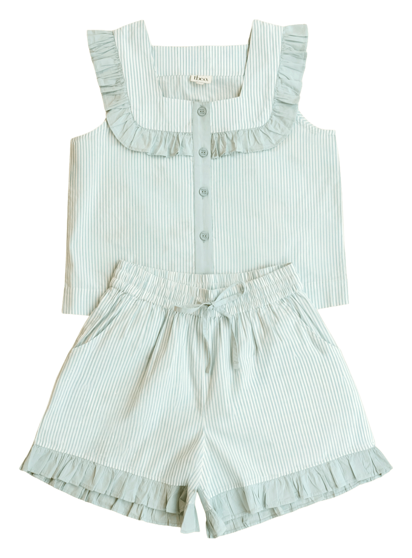Pyjama-Set aus gestreifter Baumwolle TBCO Blau