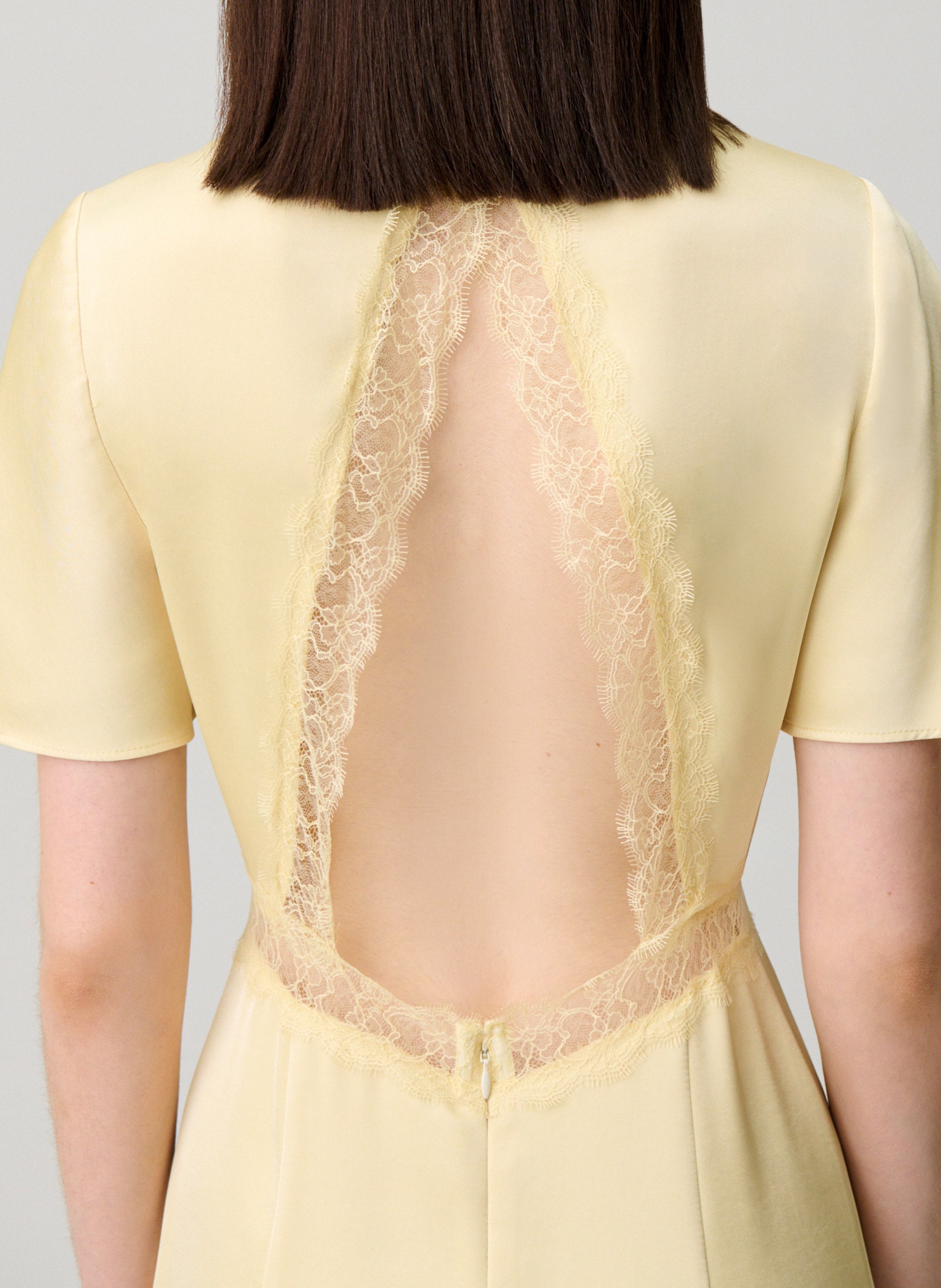 Lange jurk met ronde hals CLAUDIE PIERLOT Geel