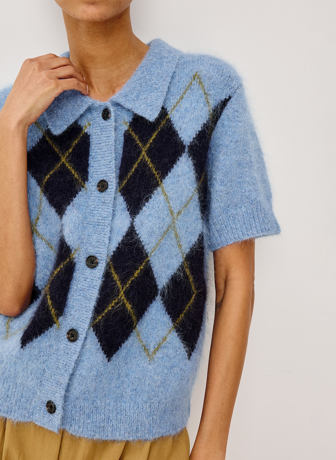 Vest met klassieke kraag - wolblend RAILS Blauw