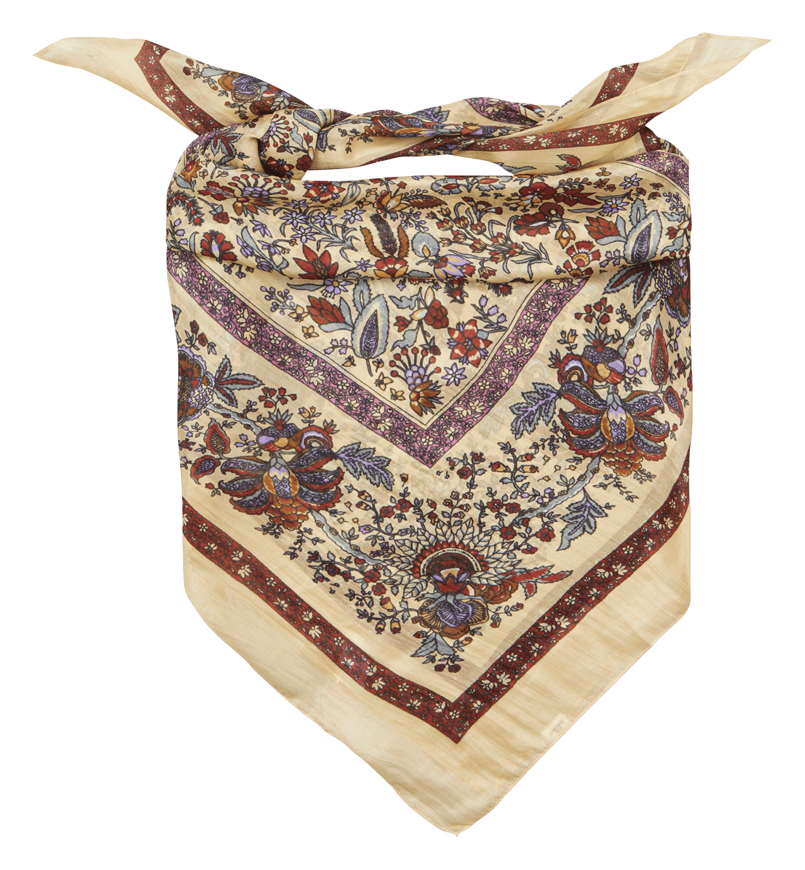 Foulard carré imprimé floral en soie BECKSONDERGAARD