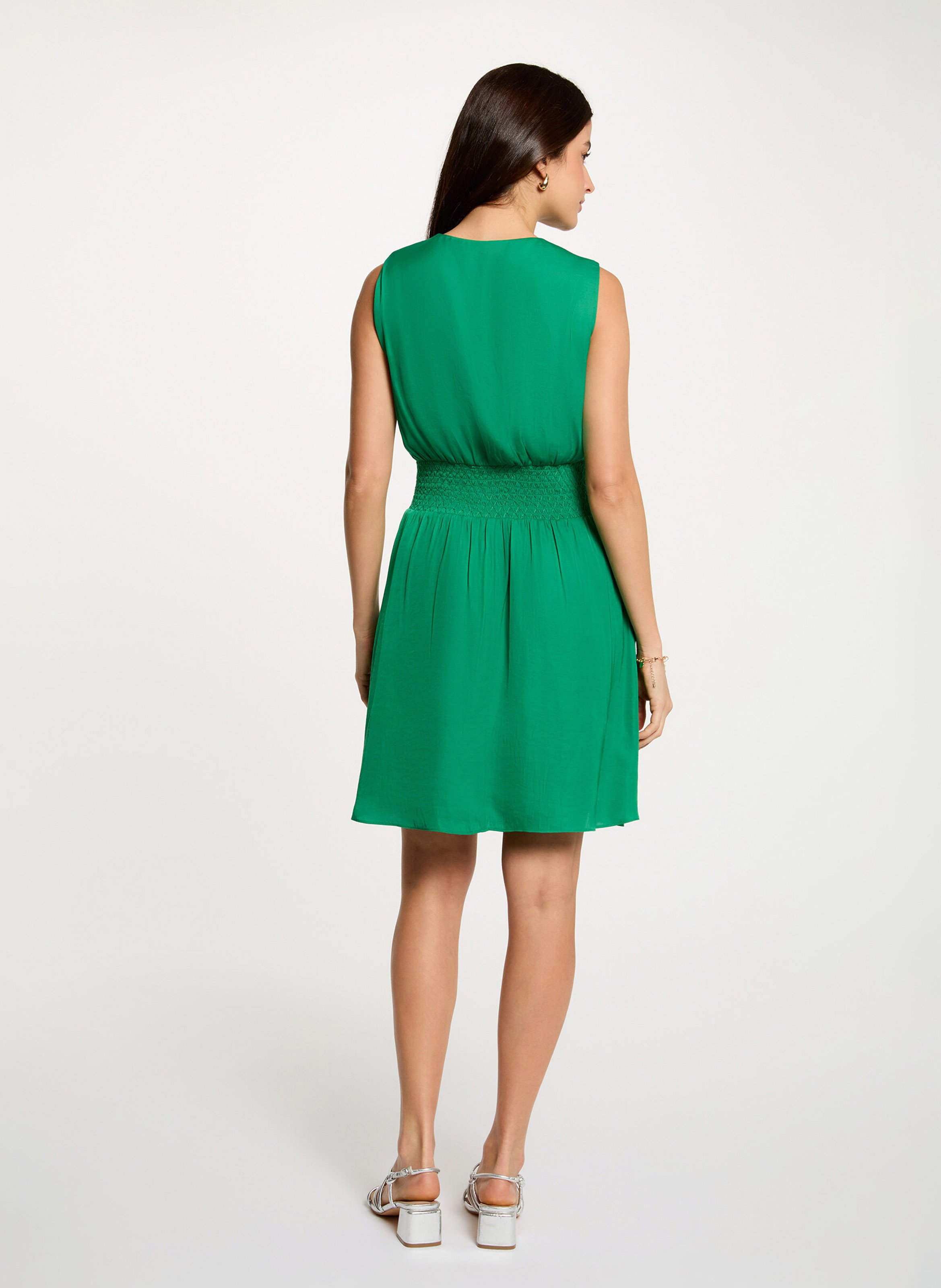 Short V-neck dress MORGAN Green