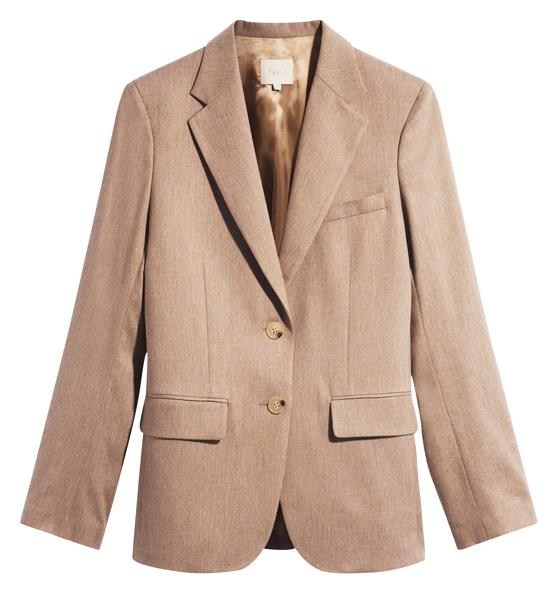 Solid straight blazer PABLO Beige