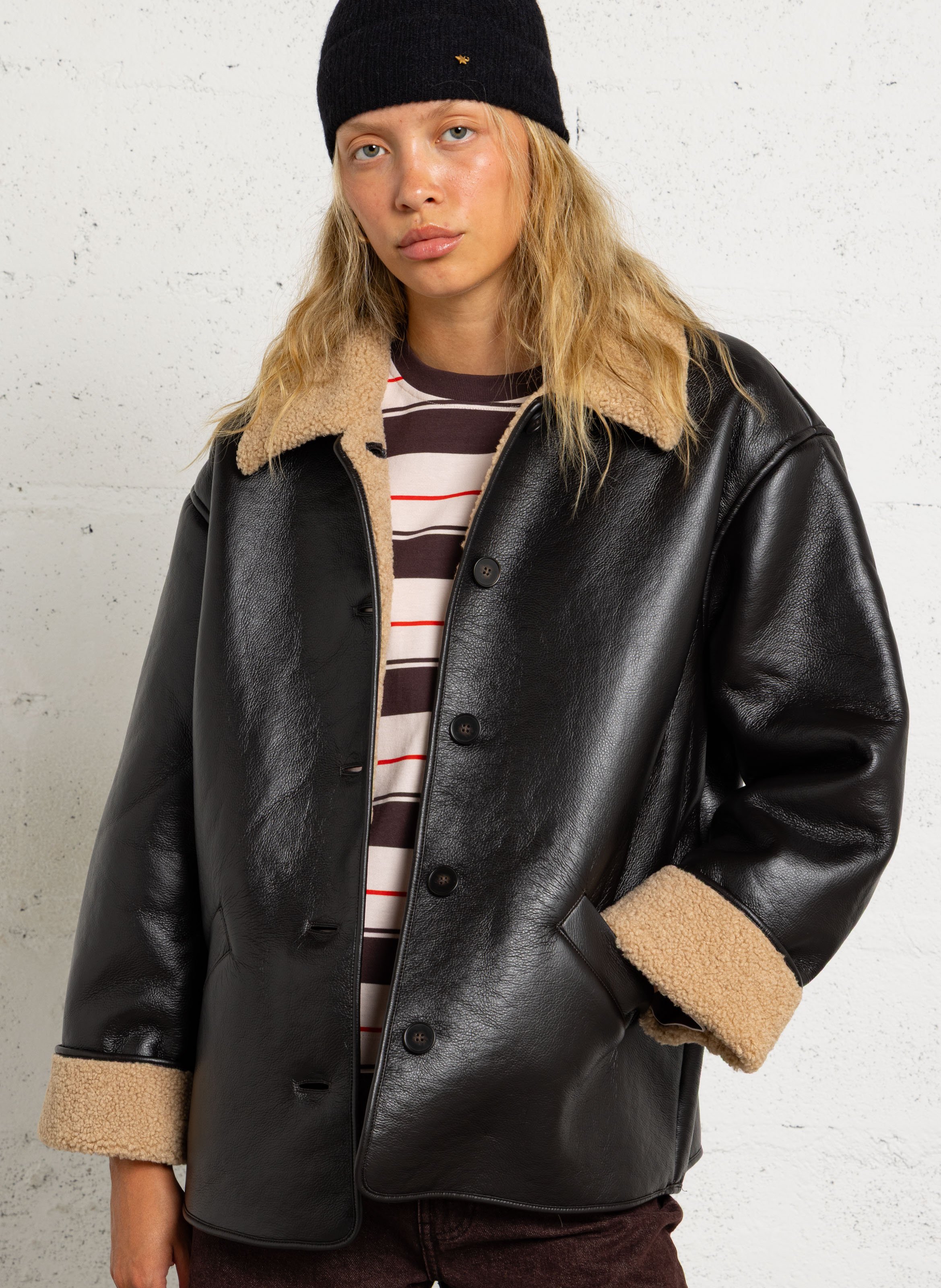 Weite Wendemantel DES PETITS HAUTS Braun