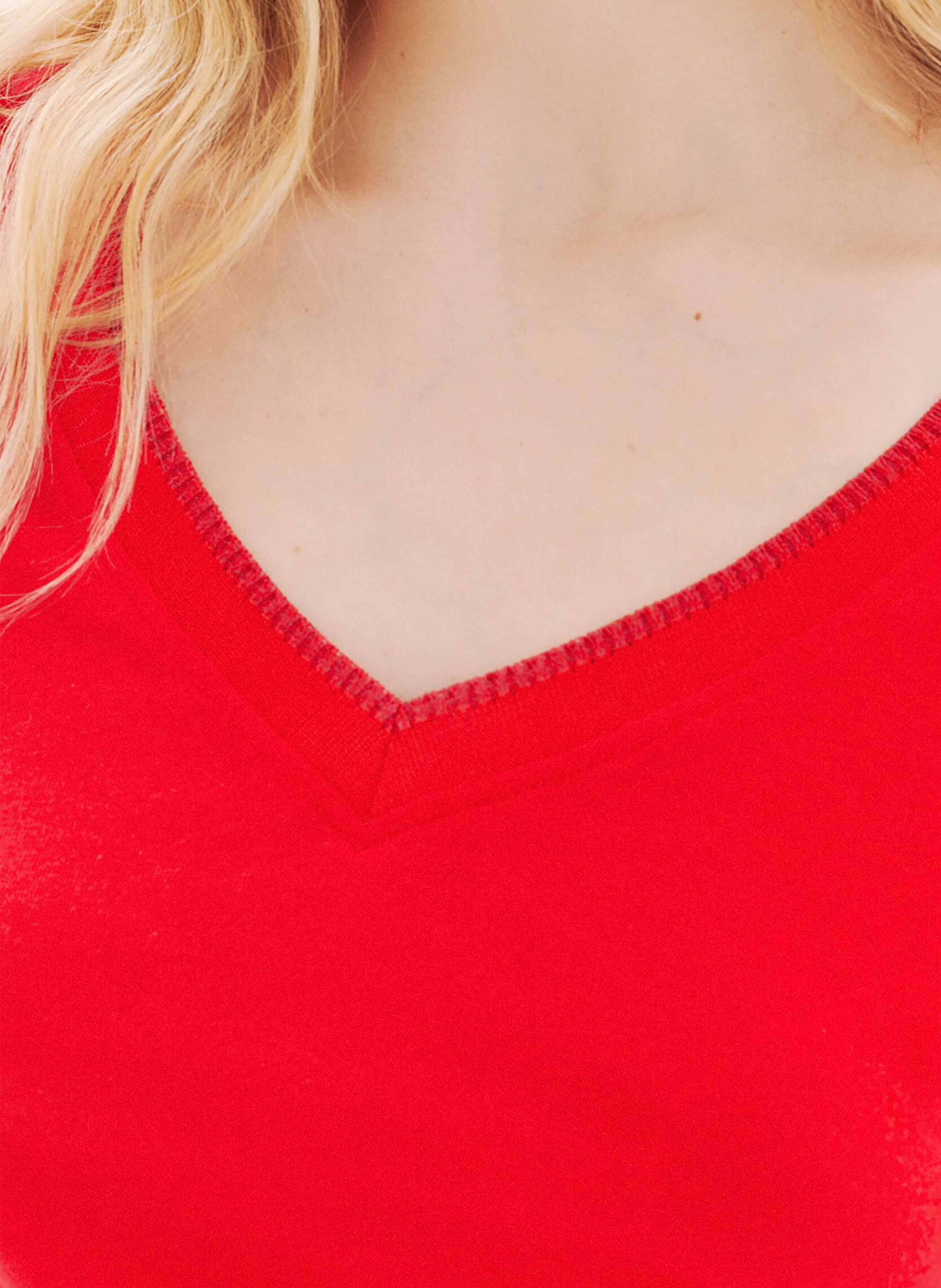 Tee-shirt col v CAROLL Rouge