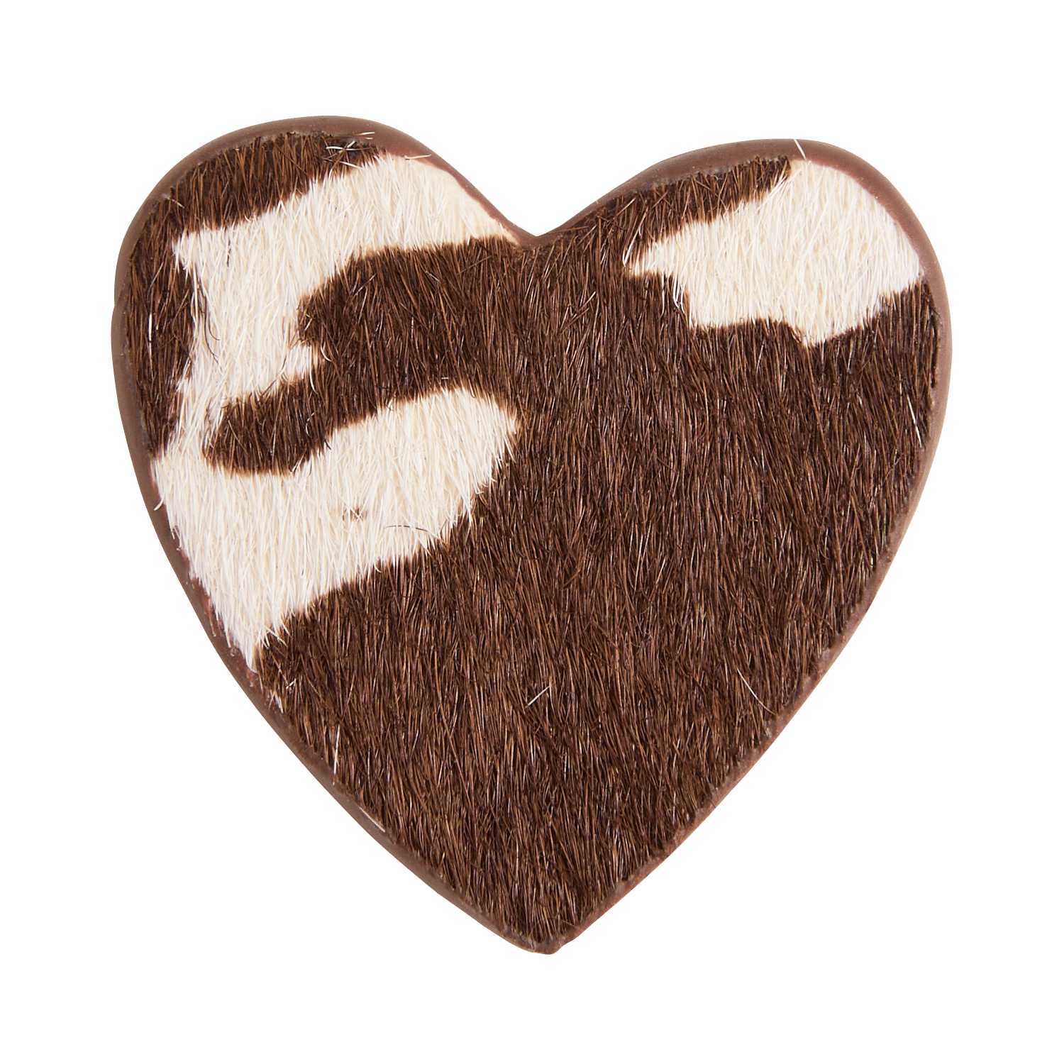 Heart-shaped leather printed brooch DES PETITS HAUTS Golden