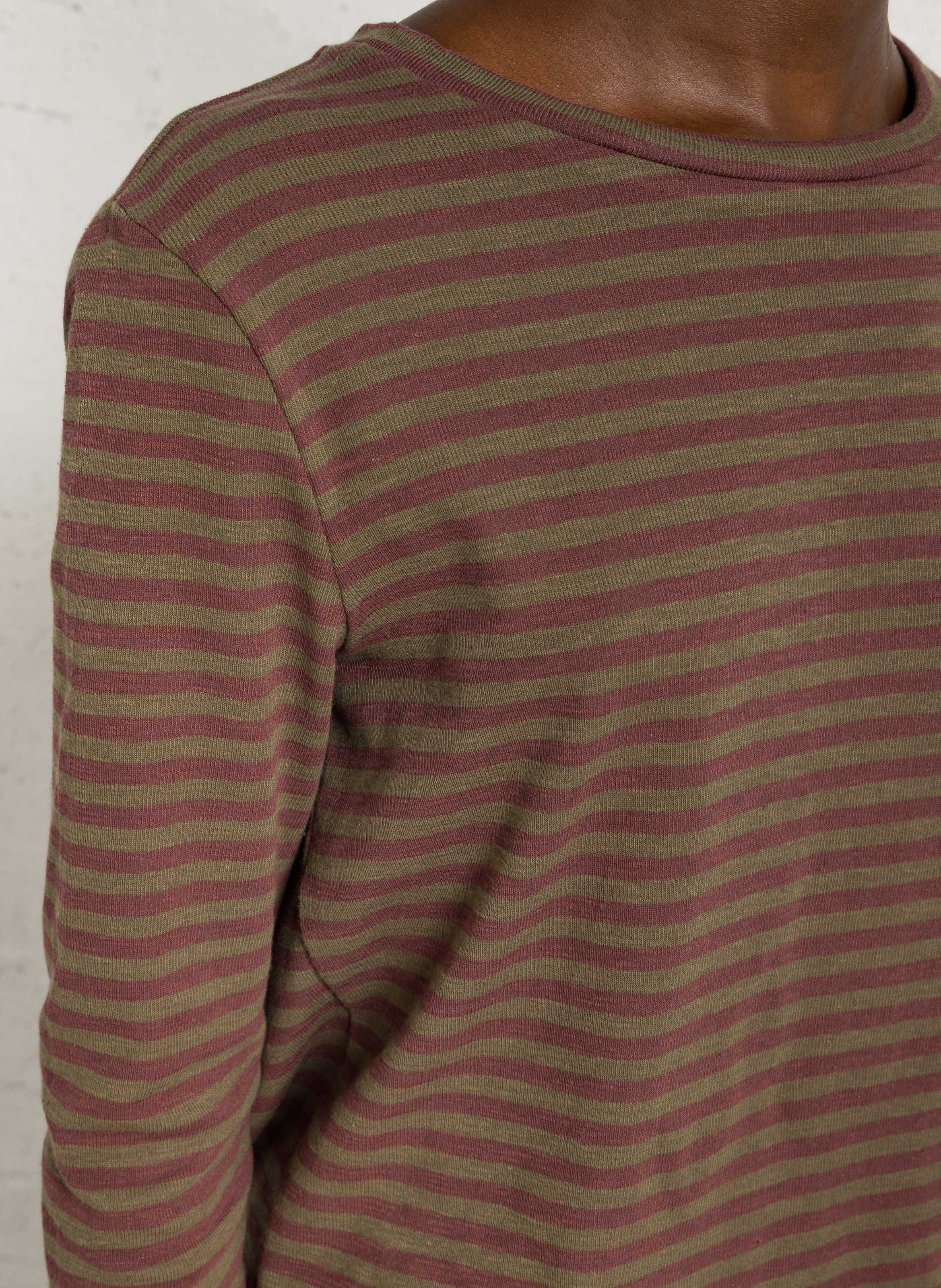 Striped long-sleeve cotton blend t-shirt JC SOPHIE Green