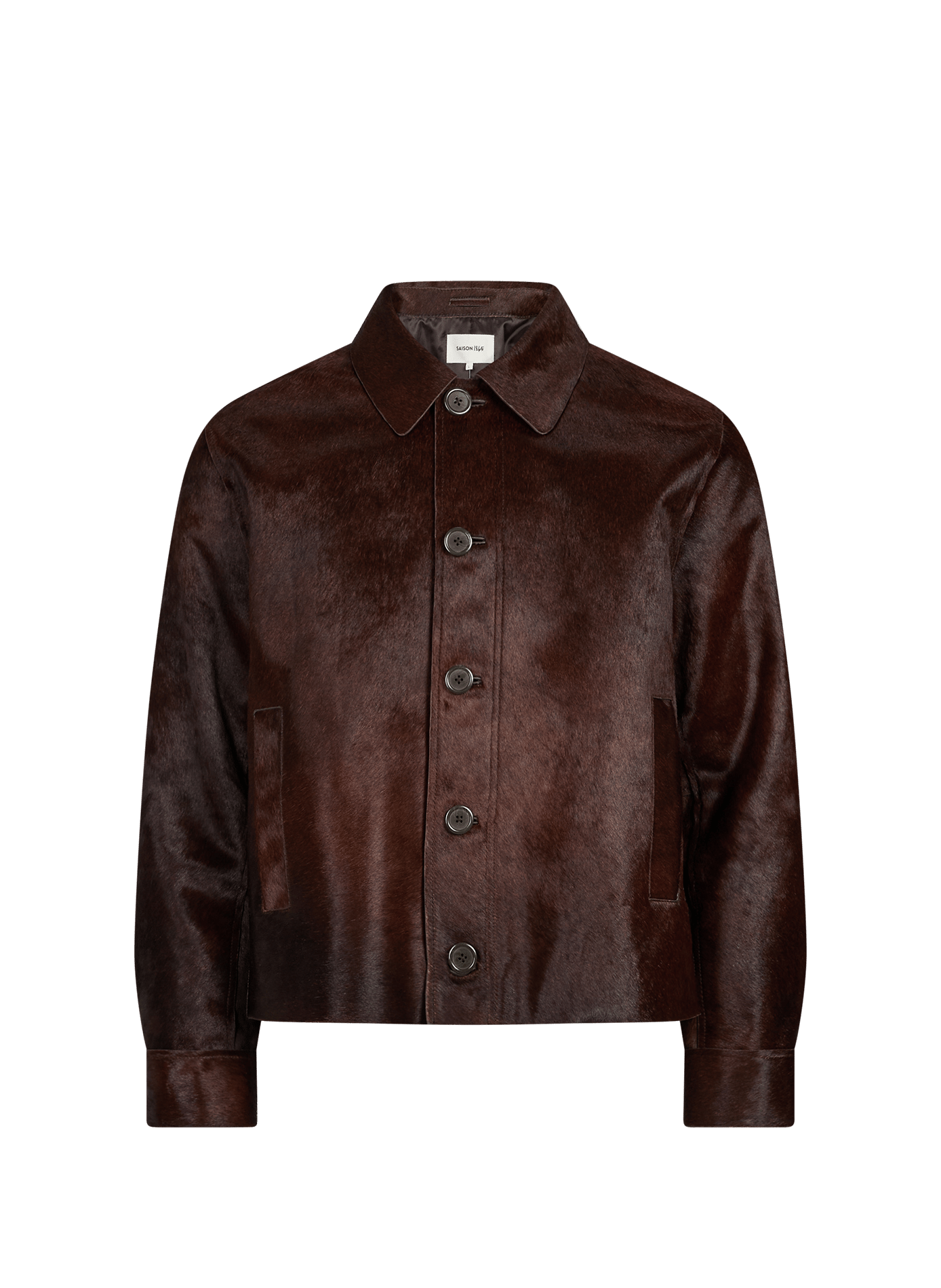 Blouson iffu en cuir iffu SAISON 1865 Marron