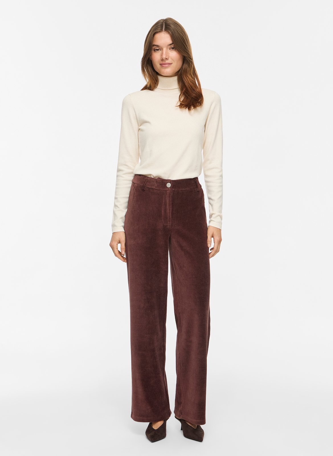 Pantalon large en coton mélangé | Marron VILA Femme