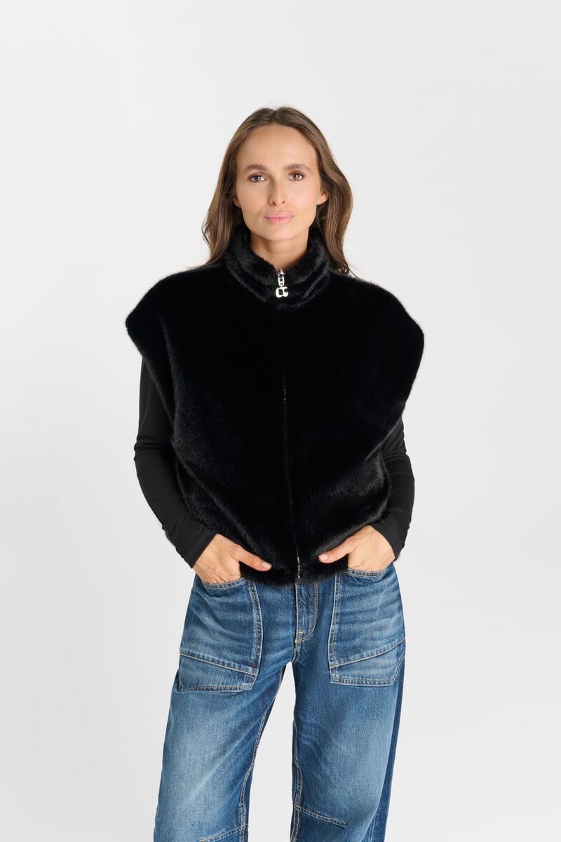 Sleeveless jacket LE TEMPS DES CERISES Black