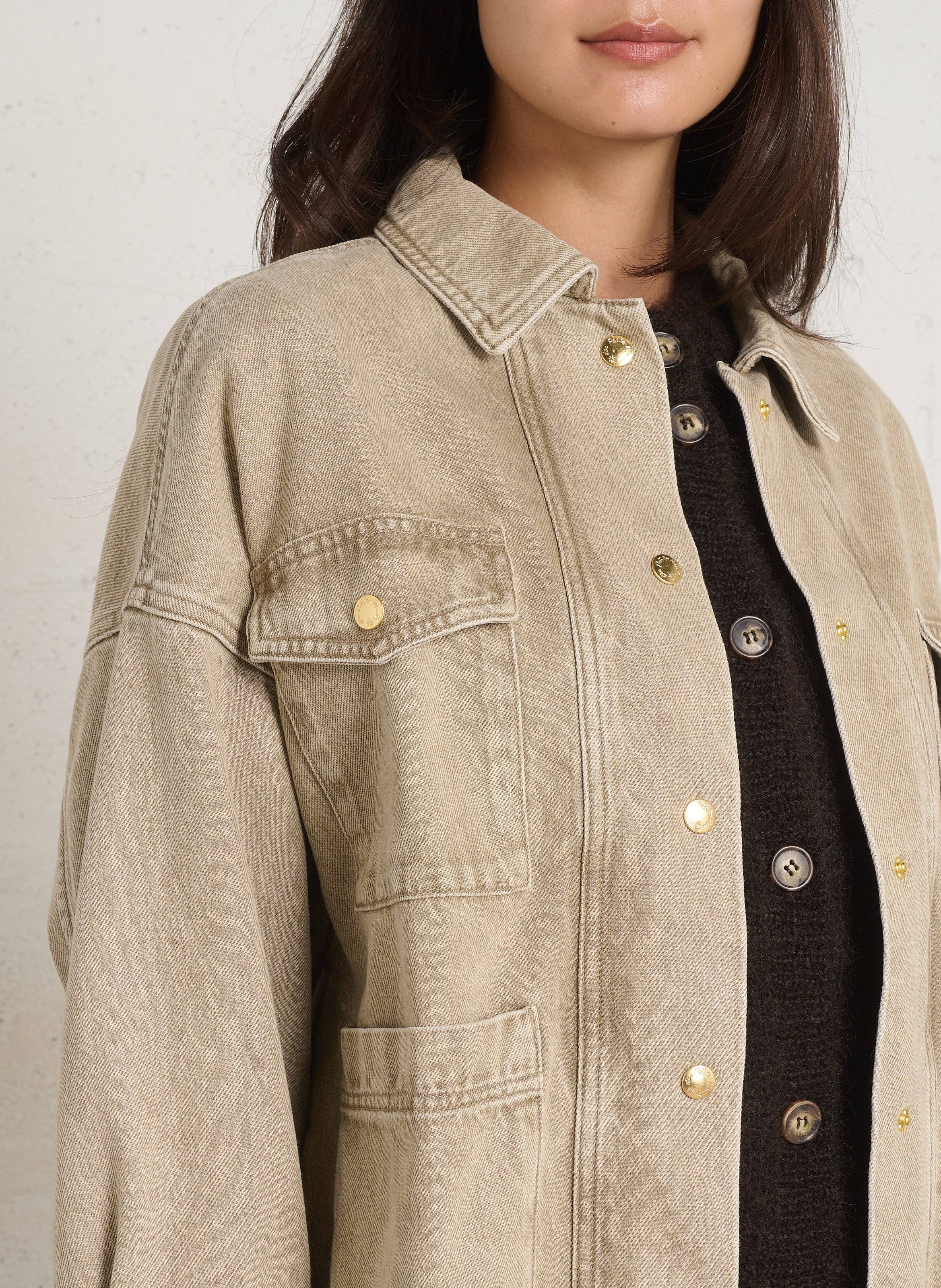 Veste en jean DES PETITS HAUTS Rose