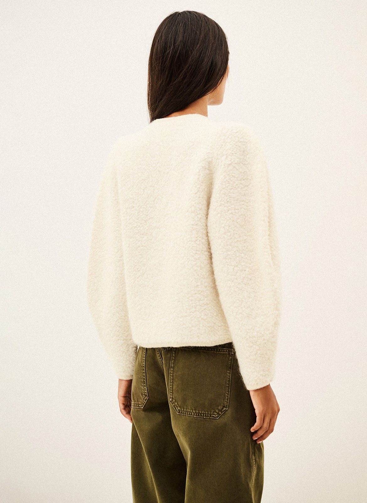 Recht vest met ronde hals | wolblend BA&SH Beige
