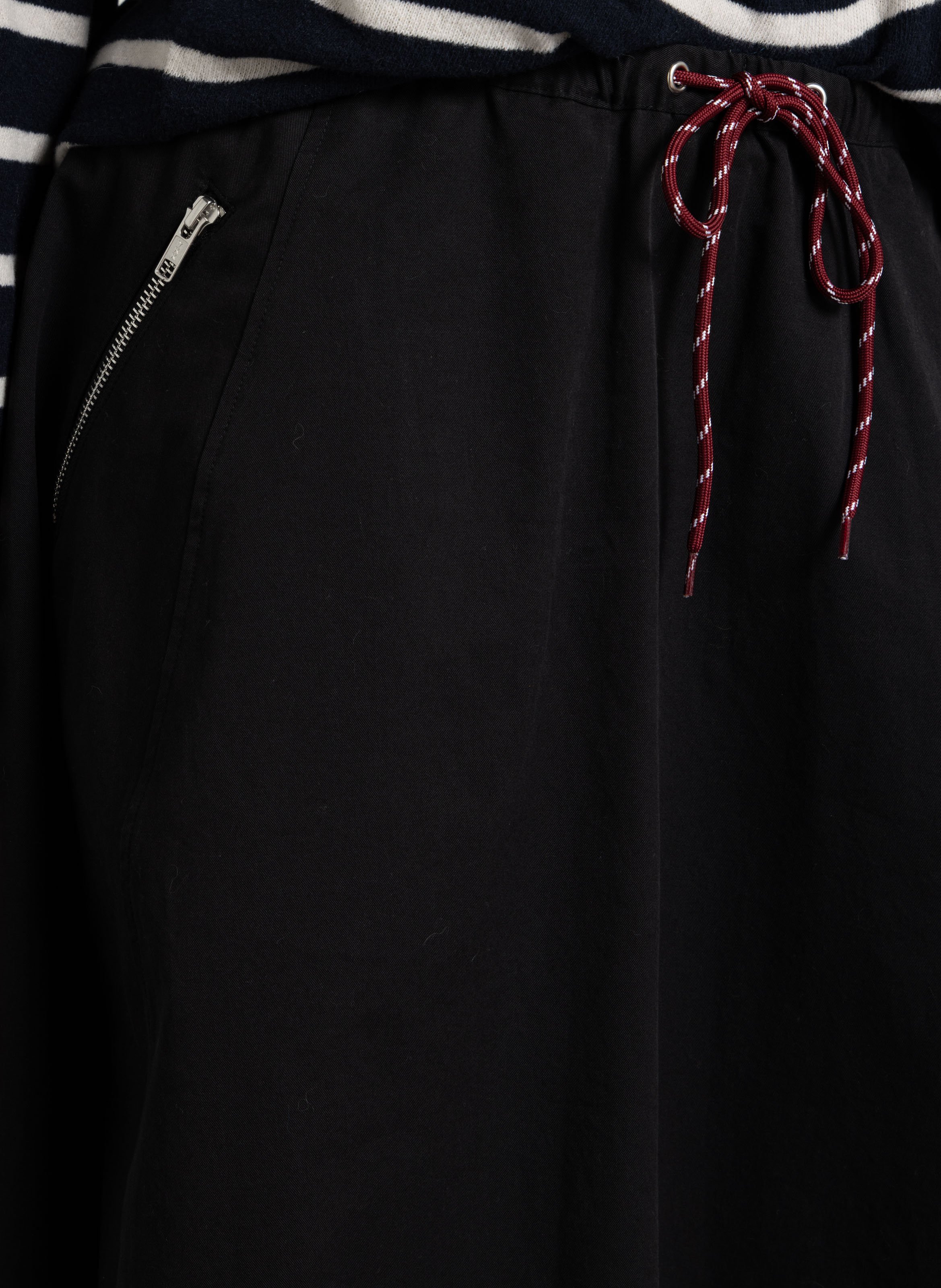Langer und ausgestellter Baumwollrock BELLEROSE Schwarz