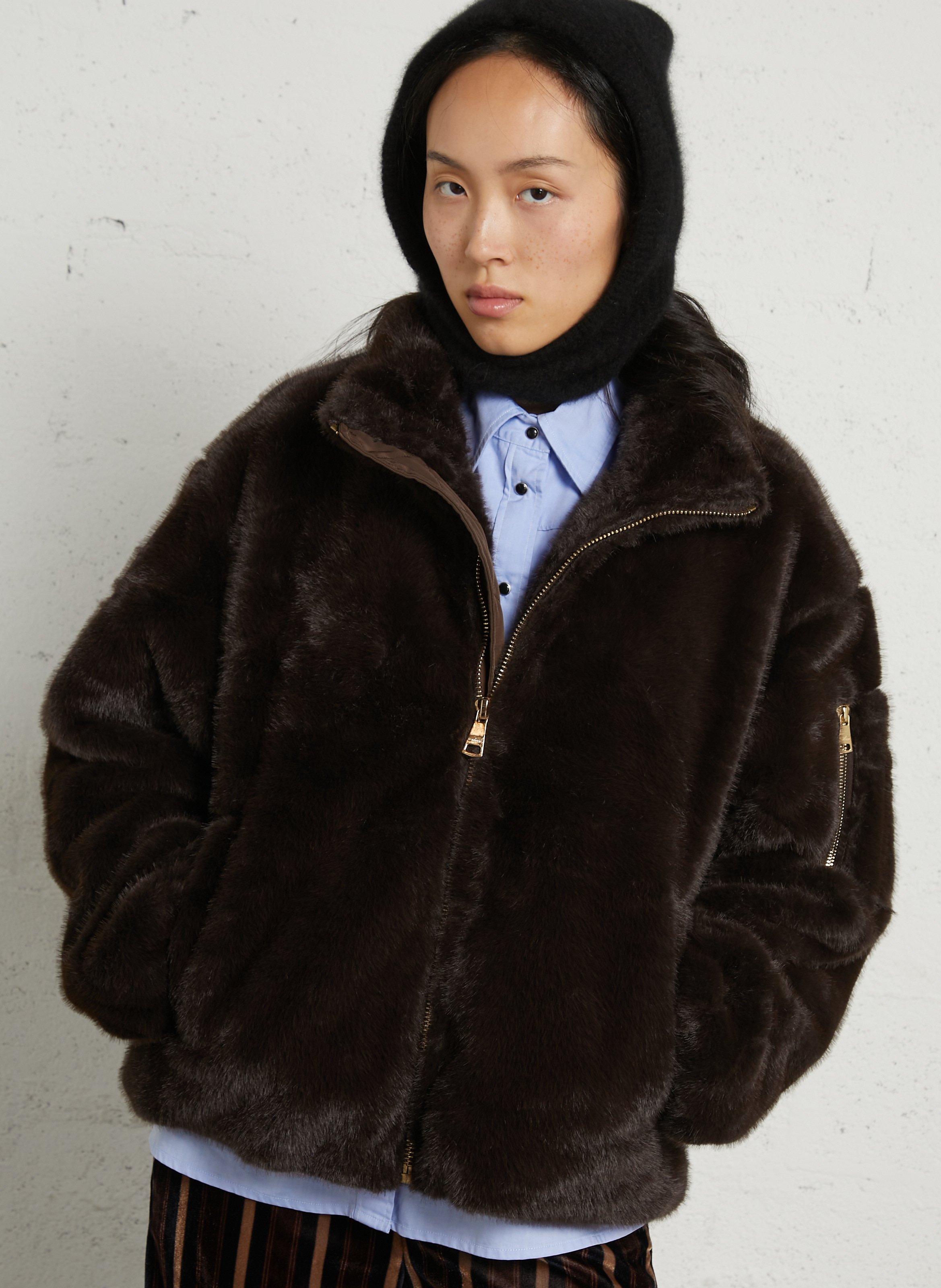 Jas met opstaande kraag en bonteffect BOMBERS ORIGINAL Bruin