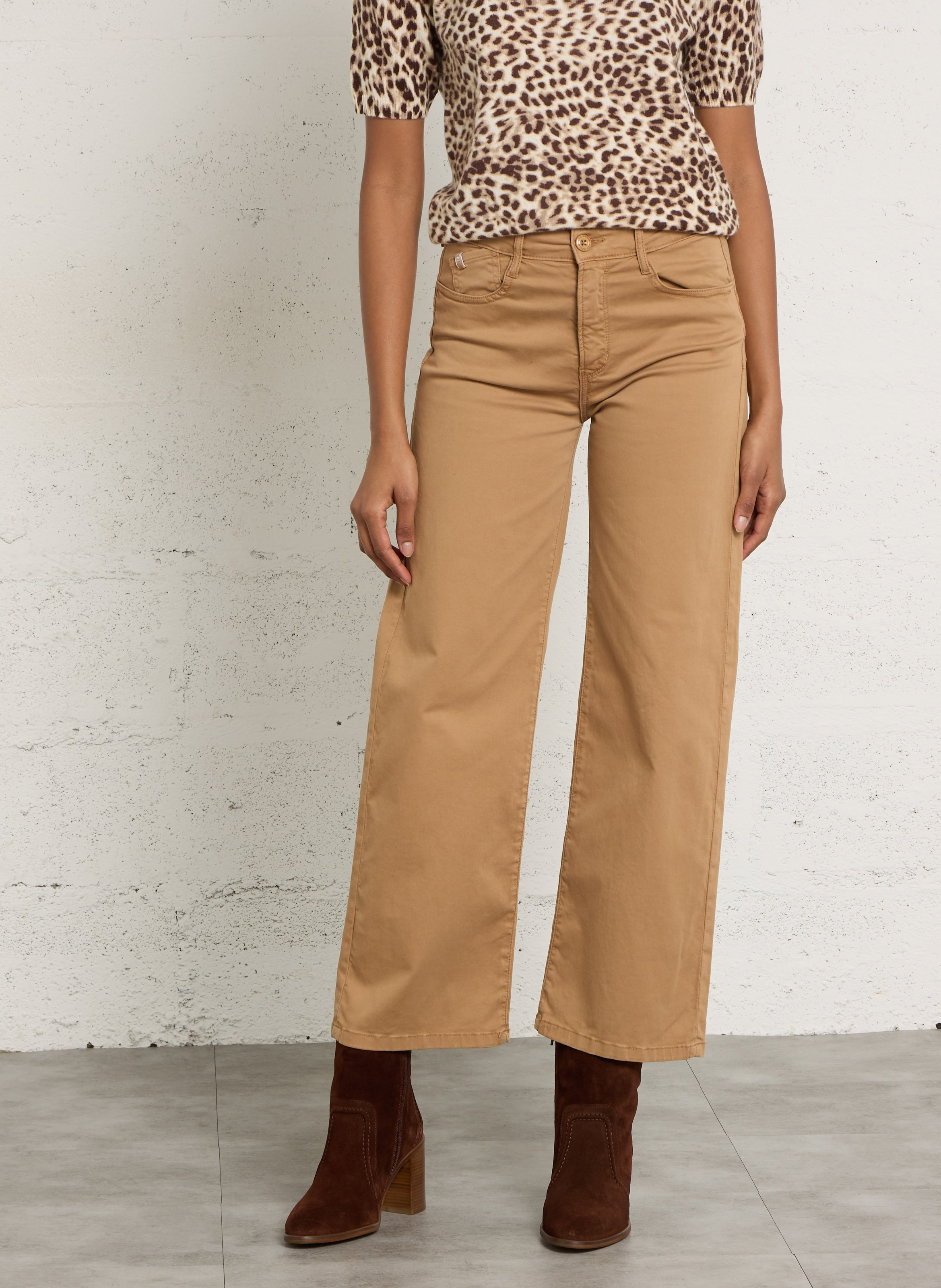 Straight cotton-blend 7/8 pants LE TEMPS DES CERISES