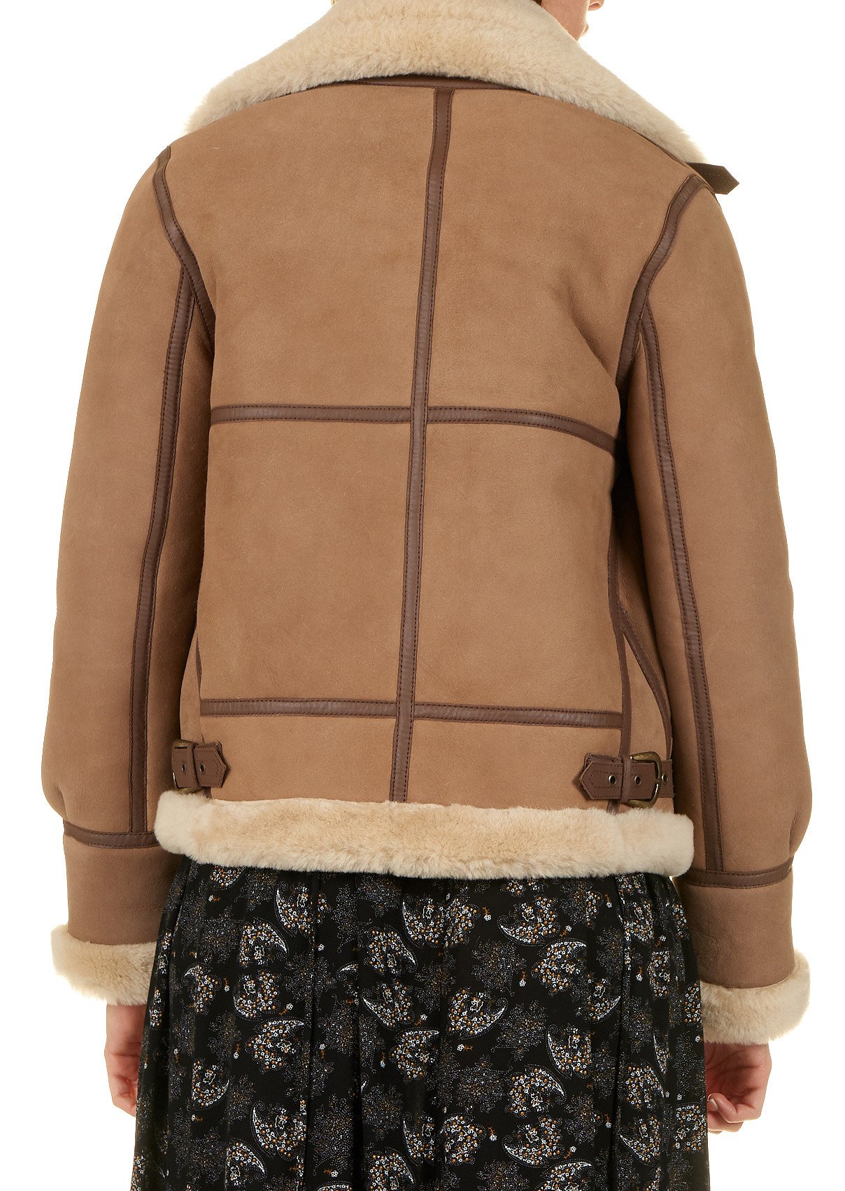 Pilotenjack van schapenvacht met klassieke kraag SCHOTT Bruin